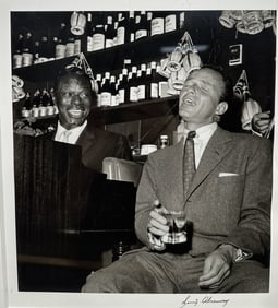 Bernie Abramson Sinatra and Nat King Cole at Village Capri 1955 Signed