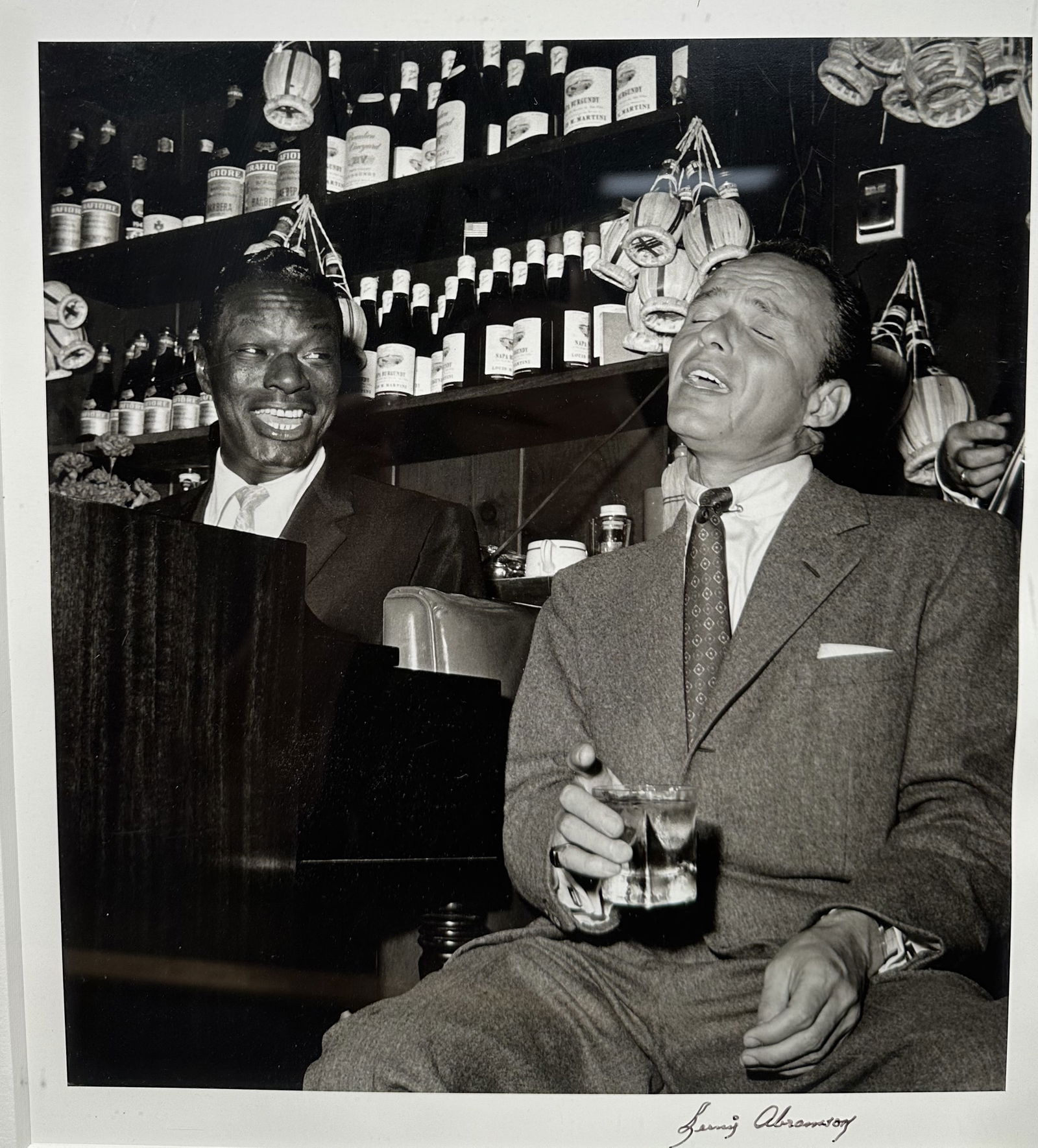 Bernie Abramson Sinatra and Nat King Cole at Village Capri 1955 Signed (1 of 7)