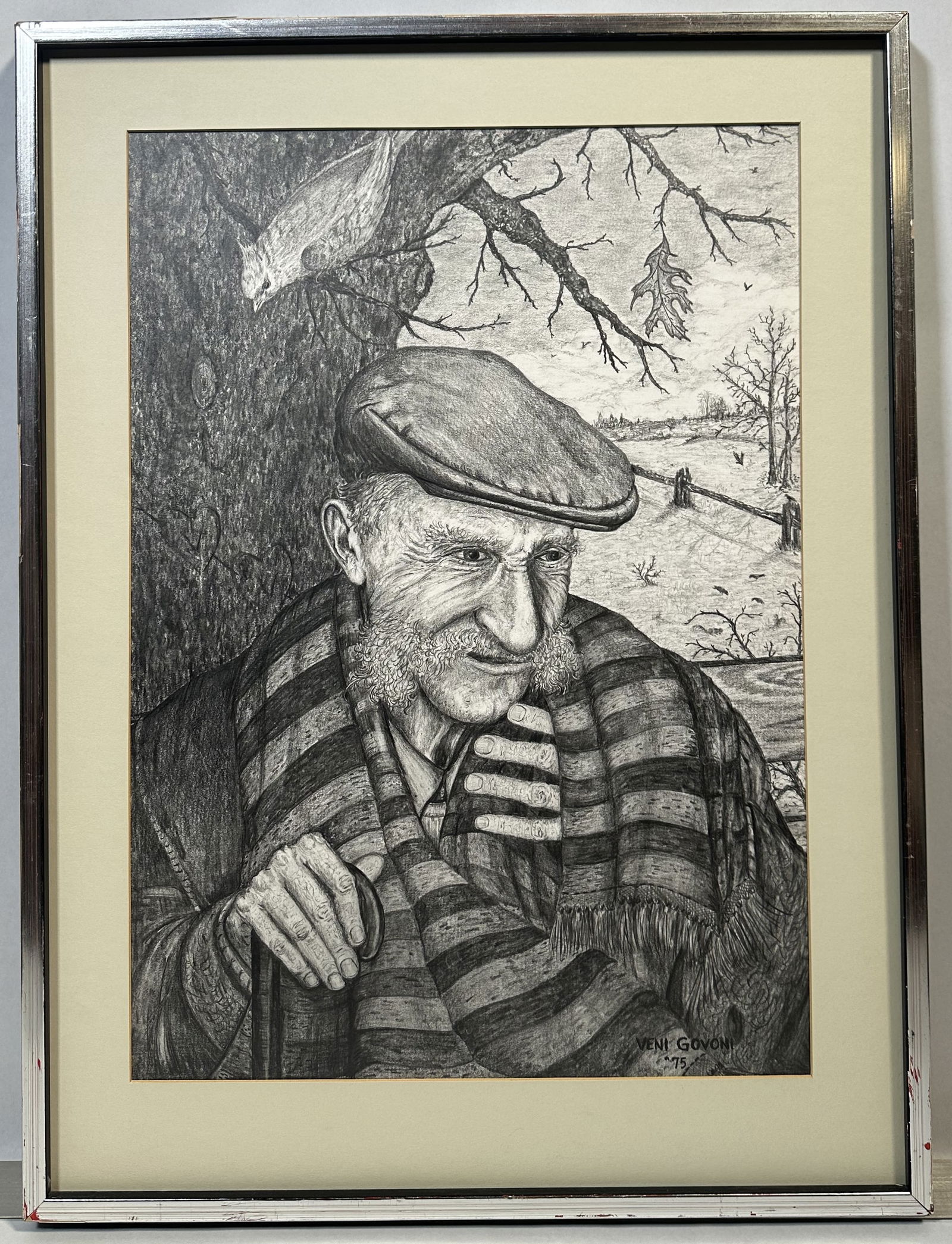 Veni Govoni 1975 Pencil of Old Man (1 of 5)
