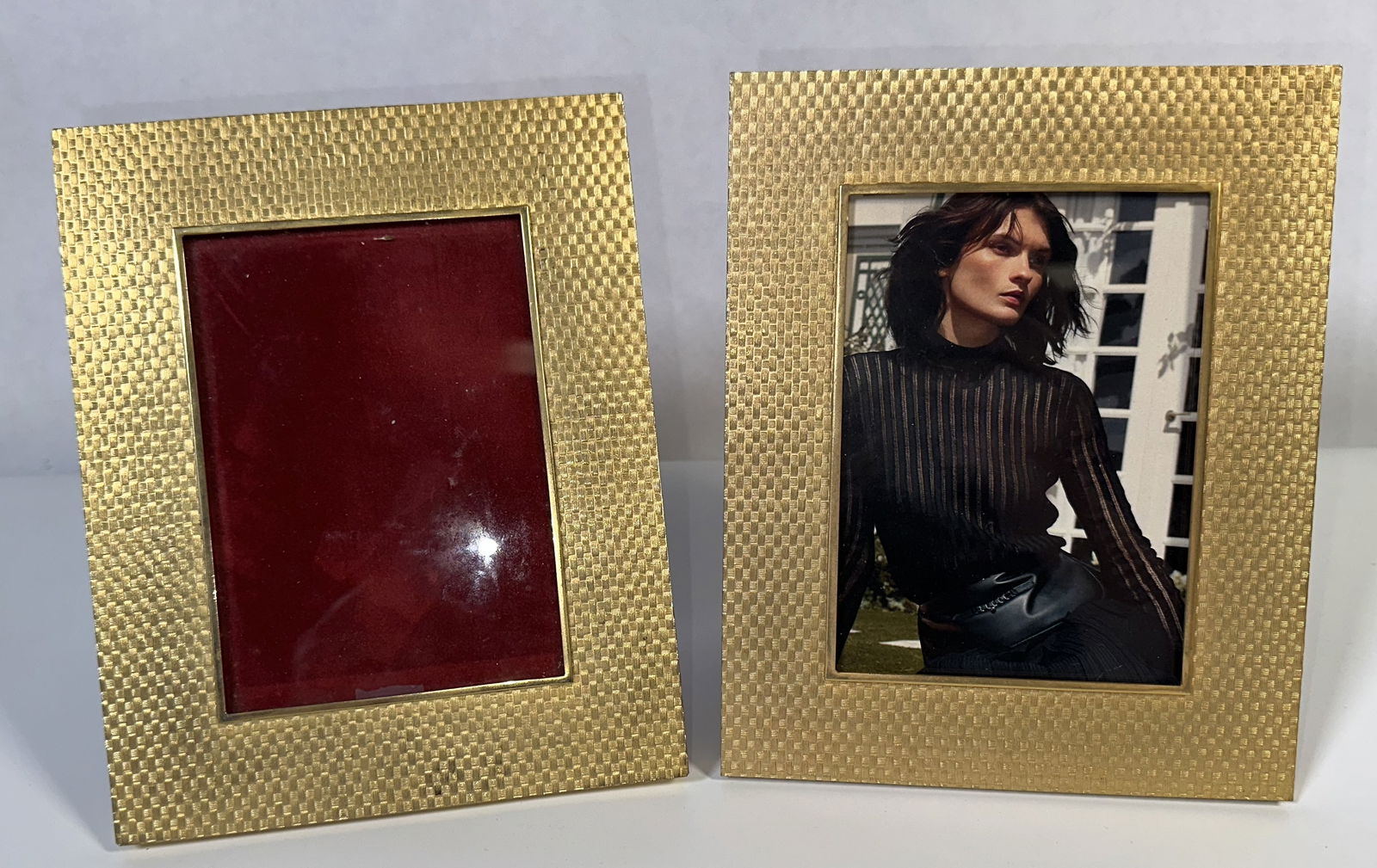 RR- Pair of Vintage Cartier Vintage Gold Tone Frames: RR- Pair of Cartier Vintage Gold Tone Frames >Beautiful pair of Cartier gold tone frames, made in Italy. Rarely are these frames found, much less as a pair. Frames are likely from the 1980s or earlier