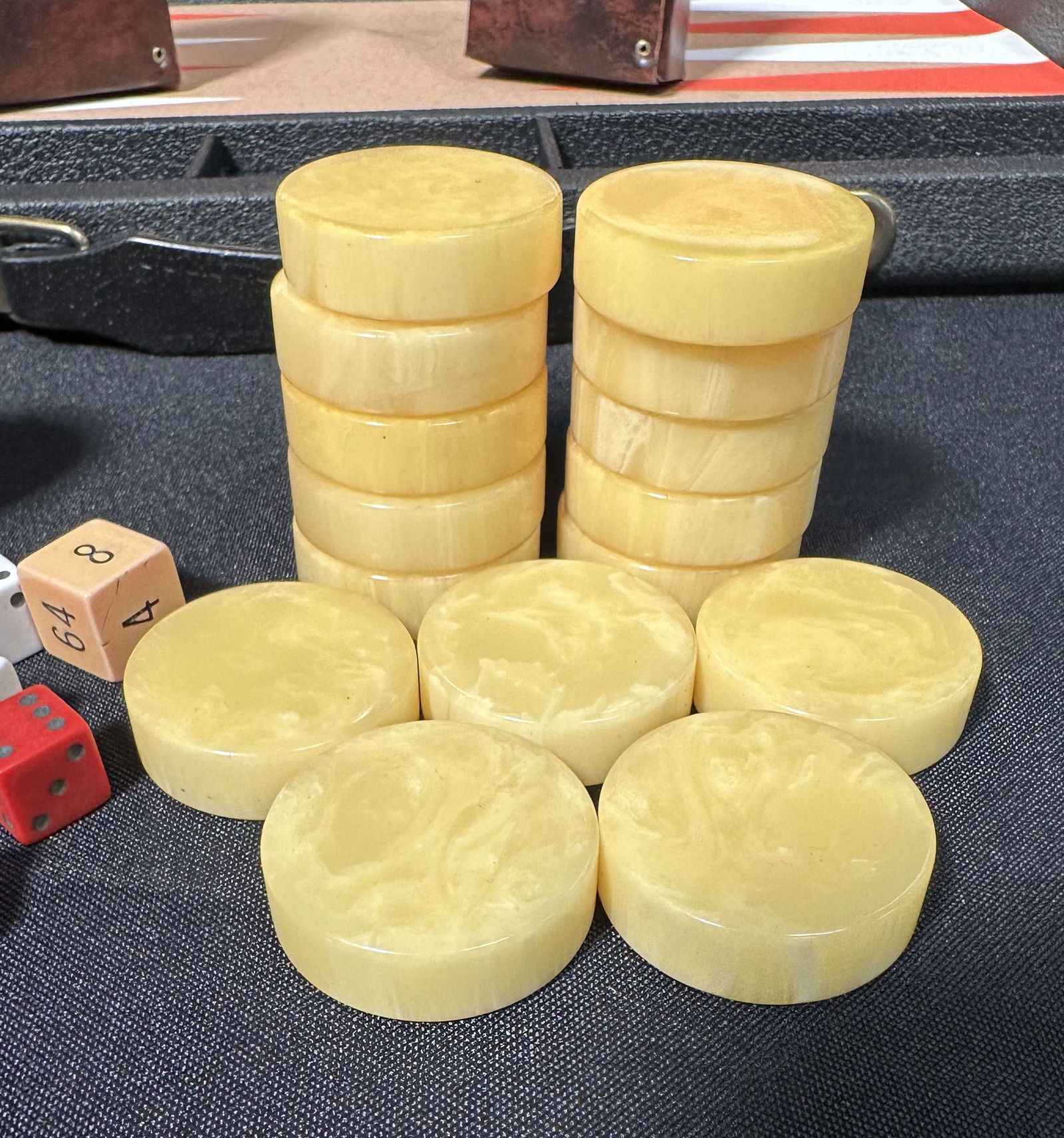 Bakelite and Cork Backgammon Set - 10