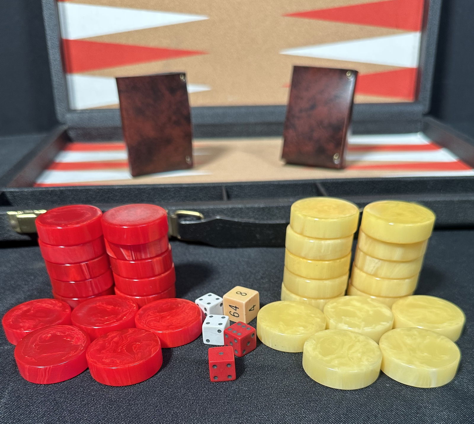 Bakelite and Cork Backgammon Set - 8