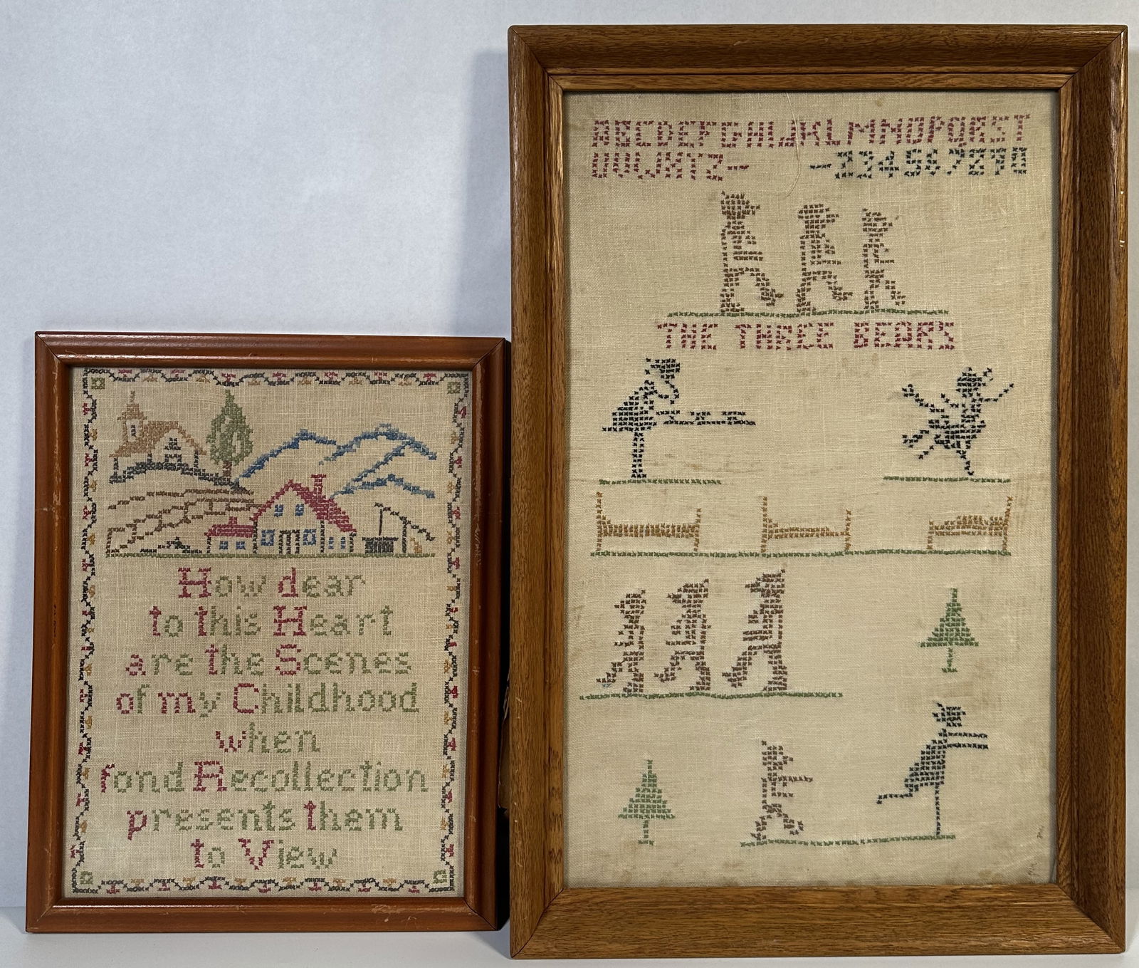 Two Antique Cross-Stitch Samplers (1 of 8)