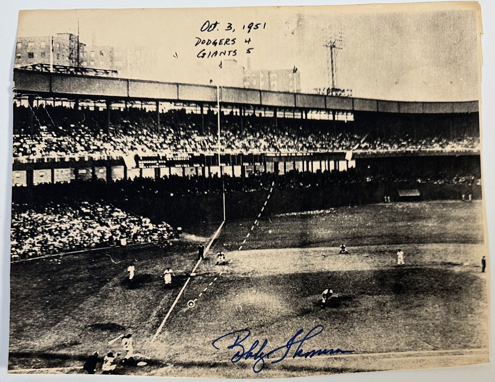 Bobby Thomson Autograph on Printed Photo (1 of 3)