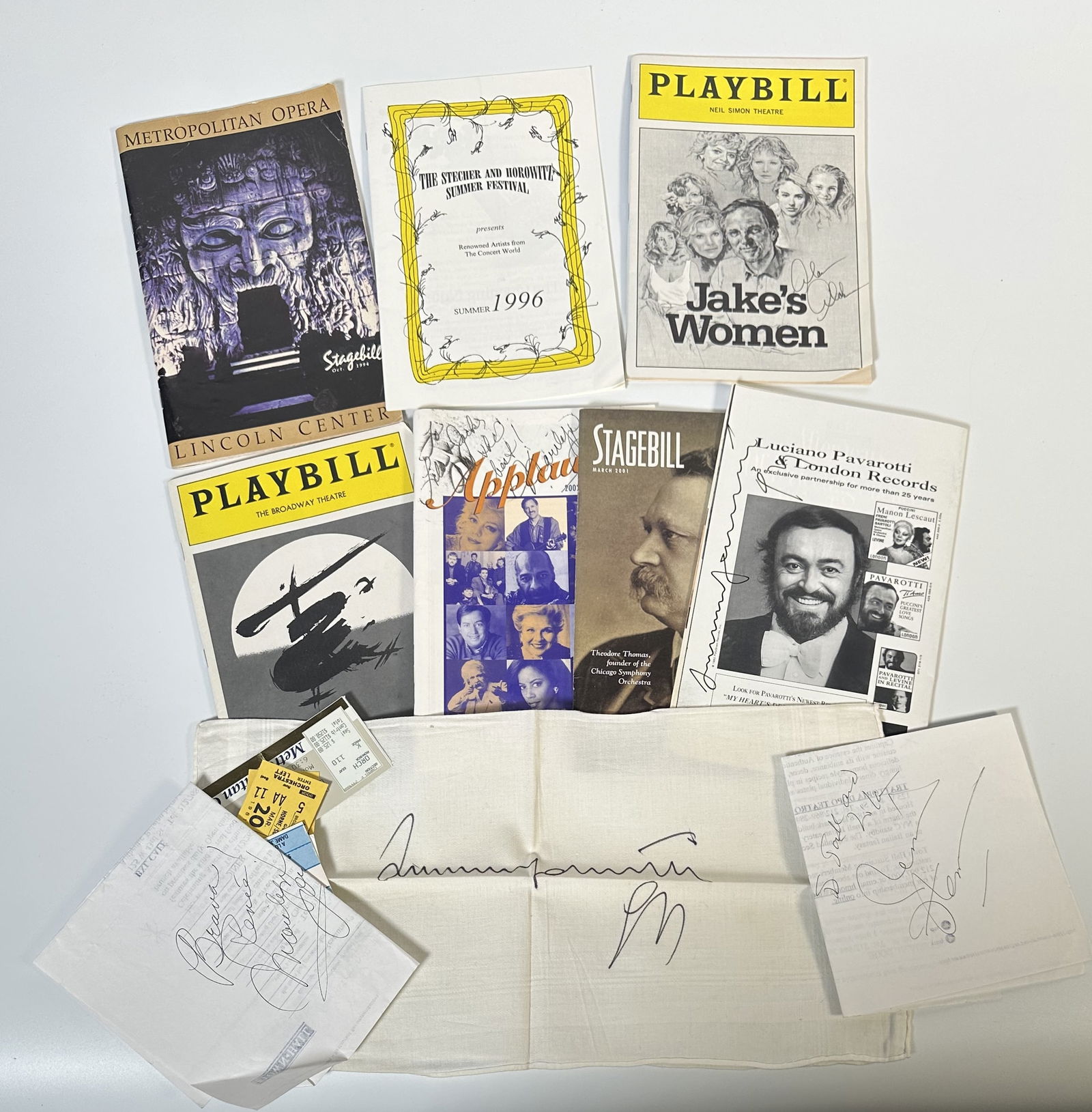 Broadway Playbill Autograph Collection Pavarotti Alan Alda (1 of 7)