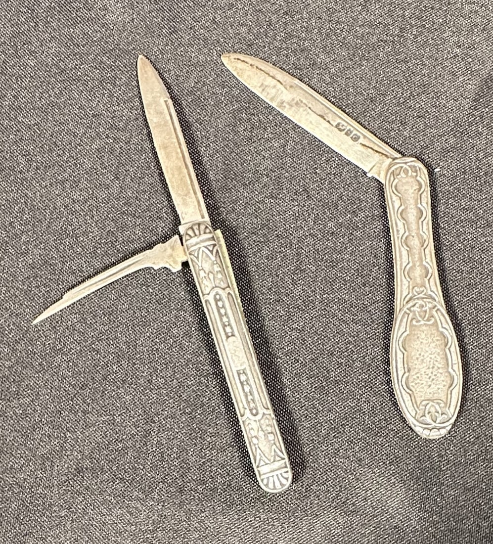 Old US Coin Silver Pocket/Fruit Knives + Sterling Knife 1 (1 of 6)