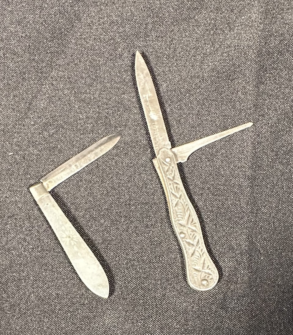 US Sterling & English MOP&Sterling Pocket/Fruit Knives (1 of 5)