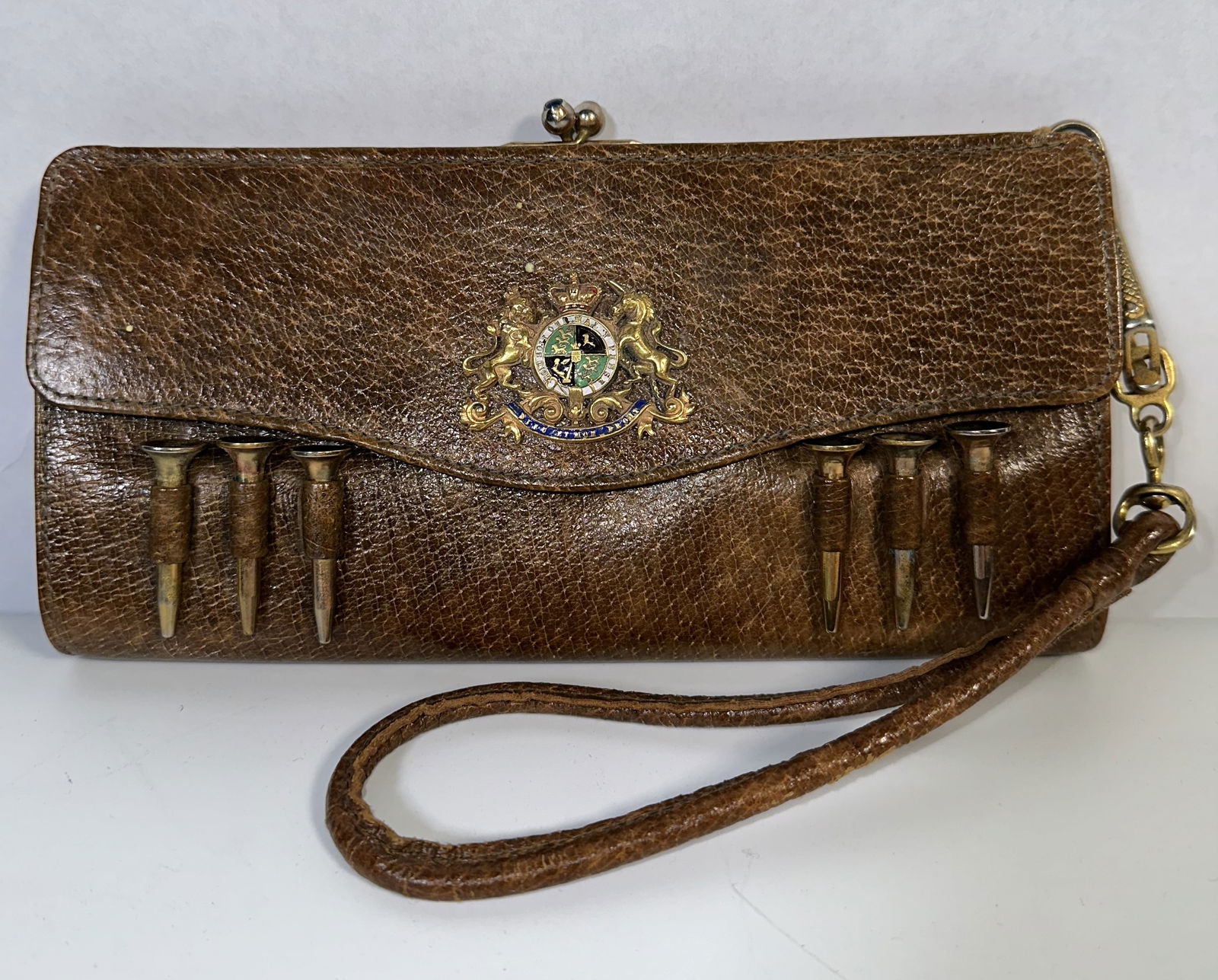 Vintage Leather Golf Clutch Bag With Strap (1 of 6)