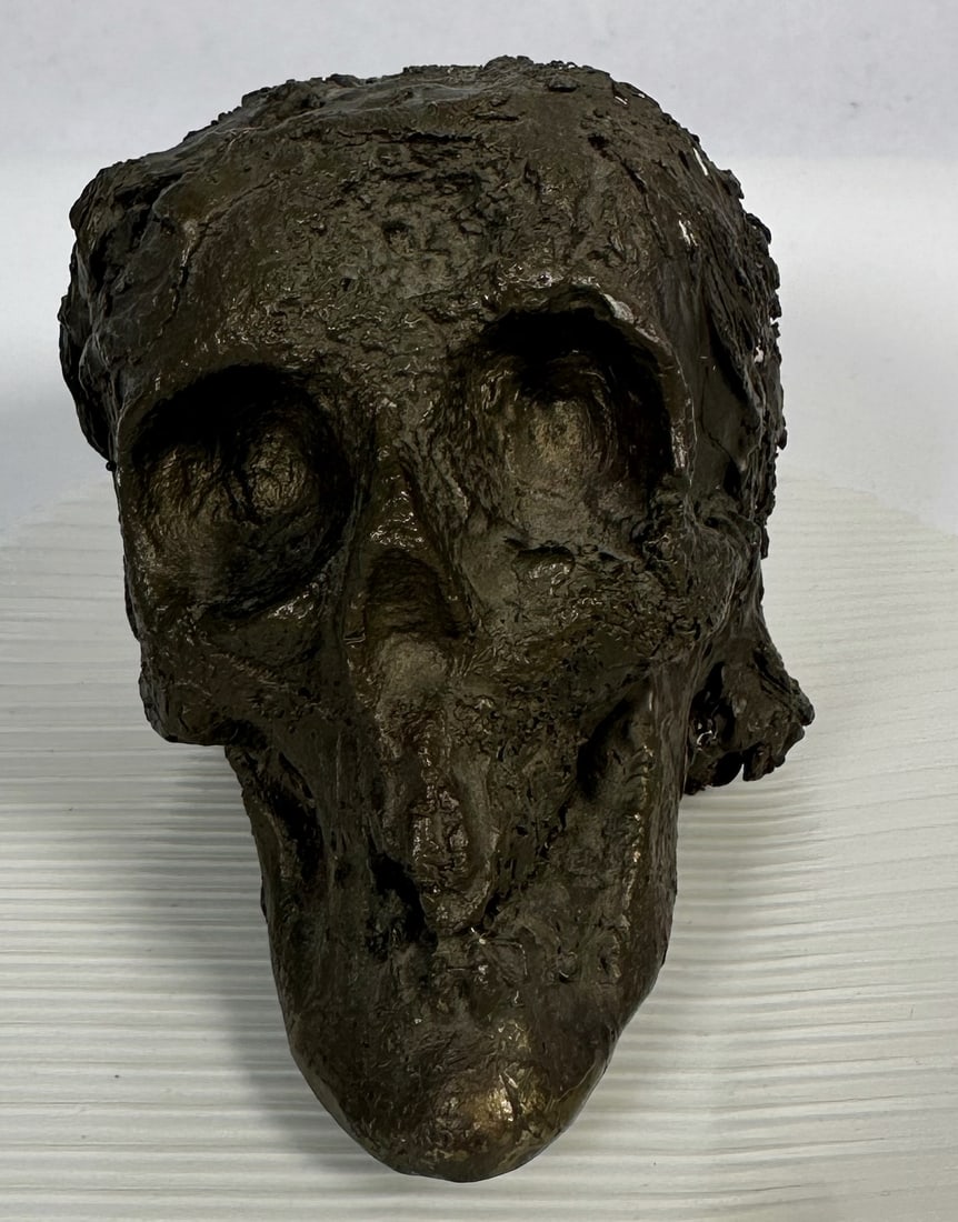 Brutalist Bronze Sculpture of a Skull (1 of 10)