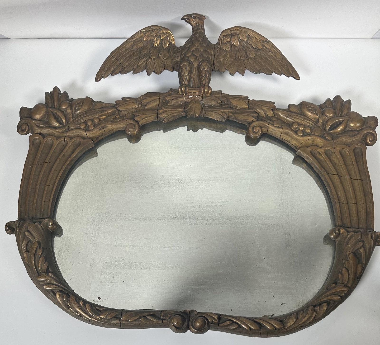 RR Large Gilt Wood Antique Federal Style Mirror (1 of 11)