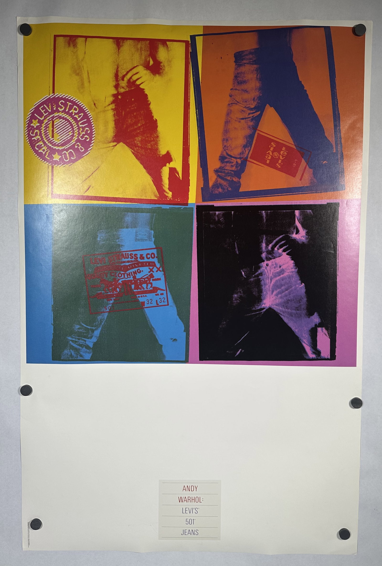 Andy Warhol Signed 1984 Levis 501 Jeans Poster (1 of 8)