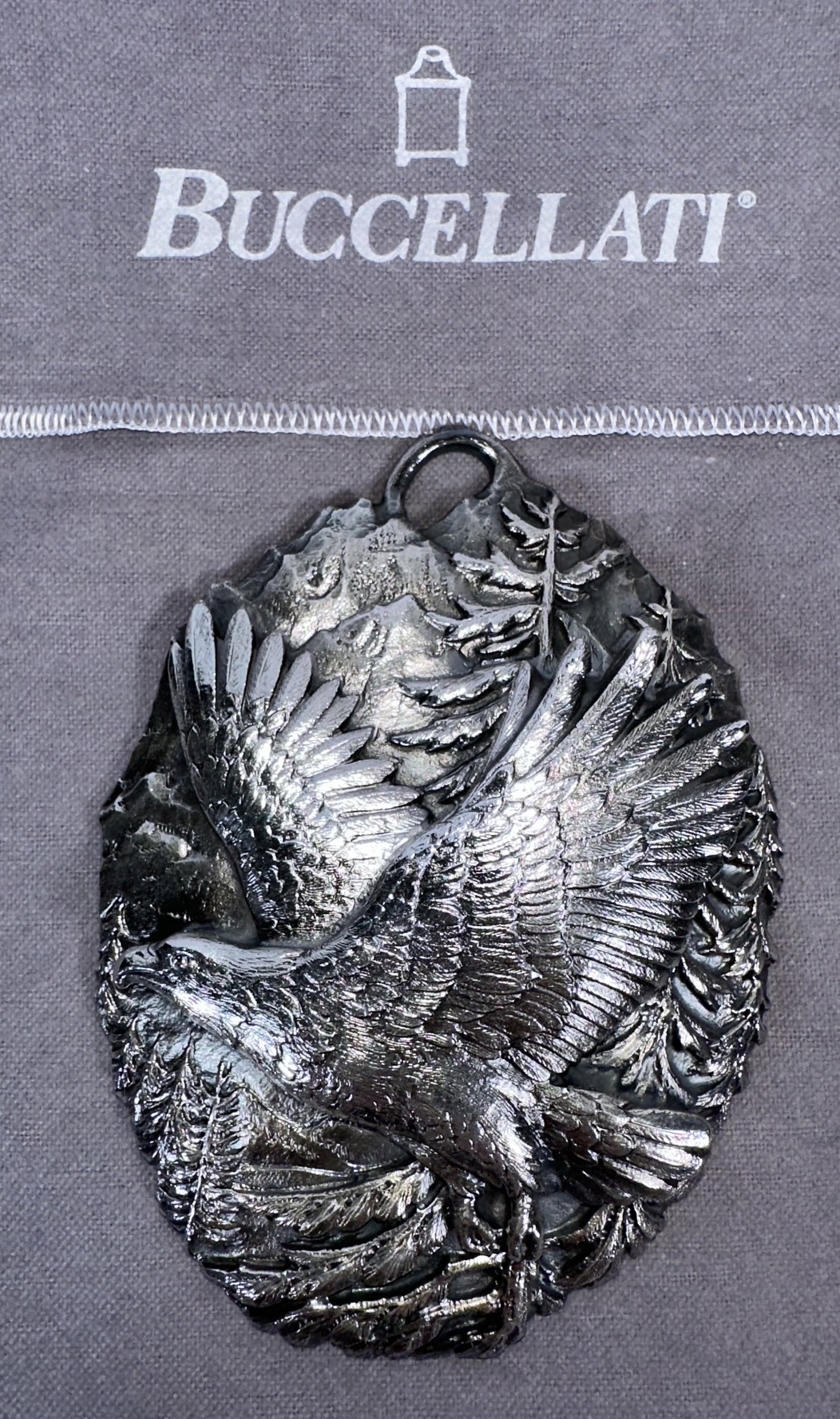 RR Large Buccellati Sterling Silver Eagle Christmas Ornament 84g (1 of 5)