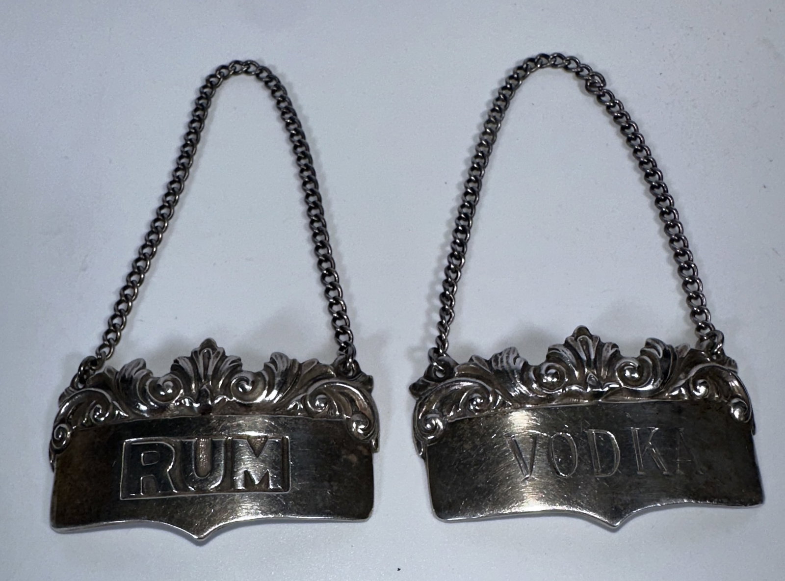RR Rum and Vodka Sterling Silver Liquor Tags (1 of 5)