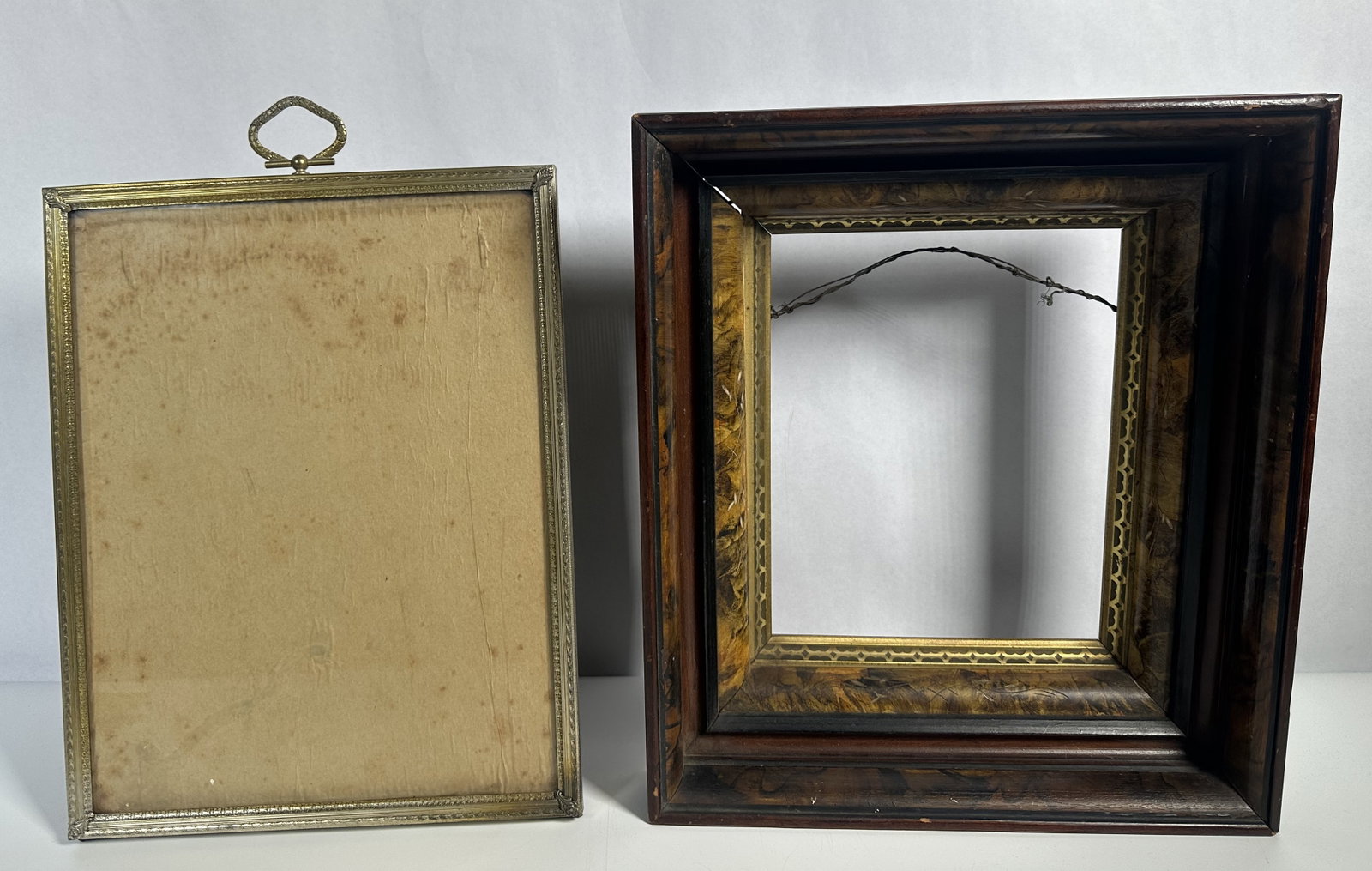 RR One Brass and One Wood Antique Frames (1 of 6)