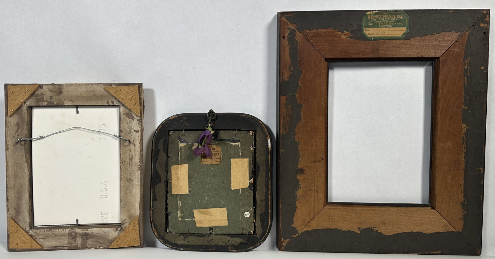 RR Three Antique Picture Frames - 5