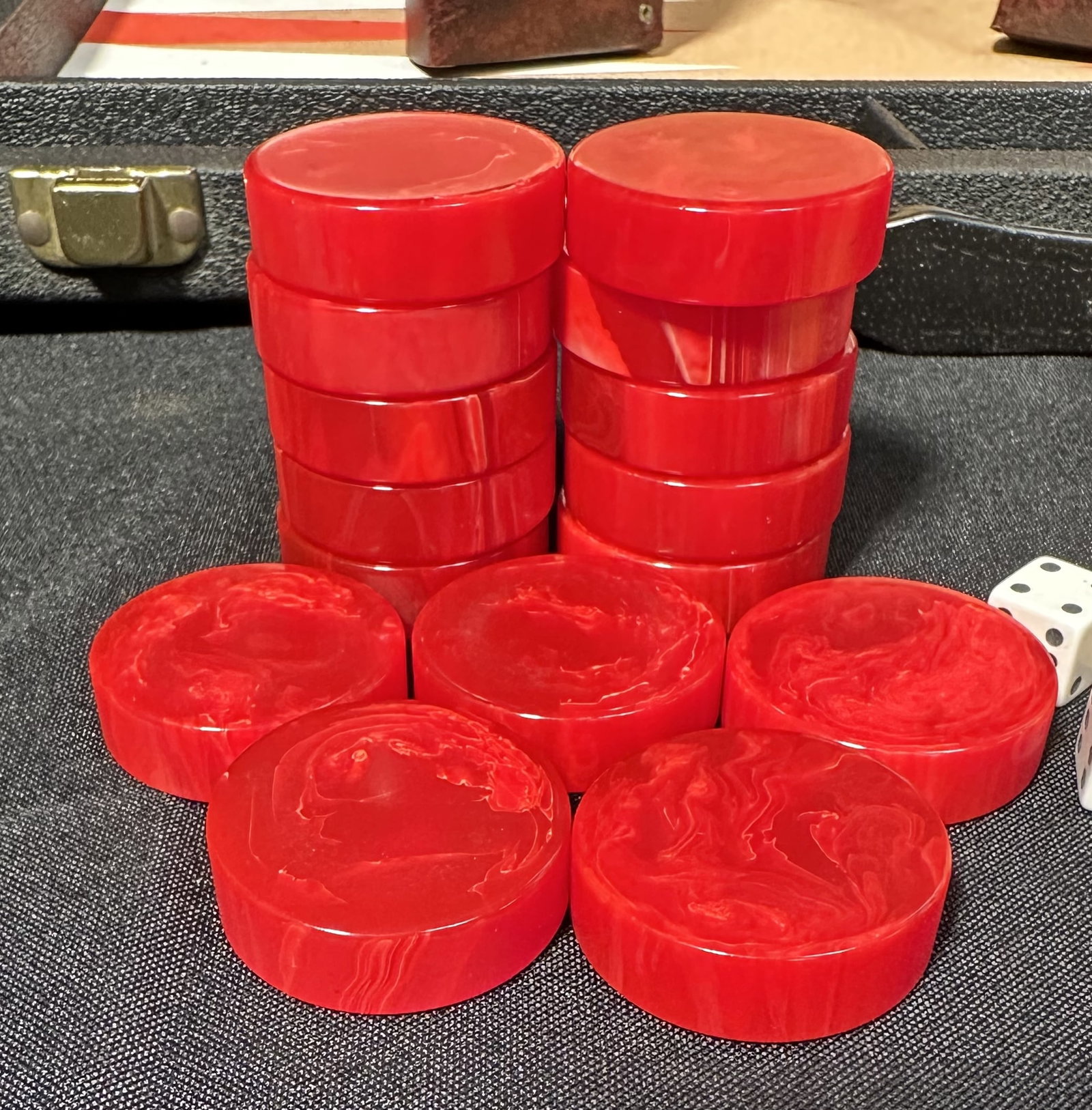 Bakelite and Cork Backgammon Set - 9