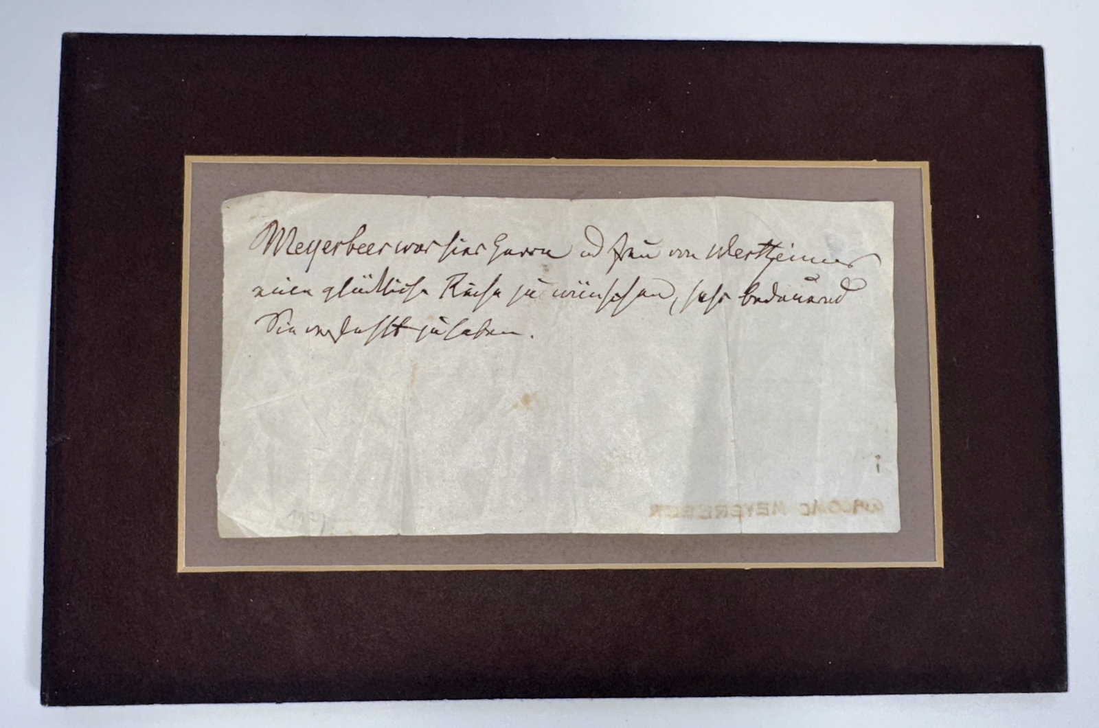 Giacomo Meyerbeer Hand Written Note (1 of 5)