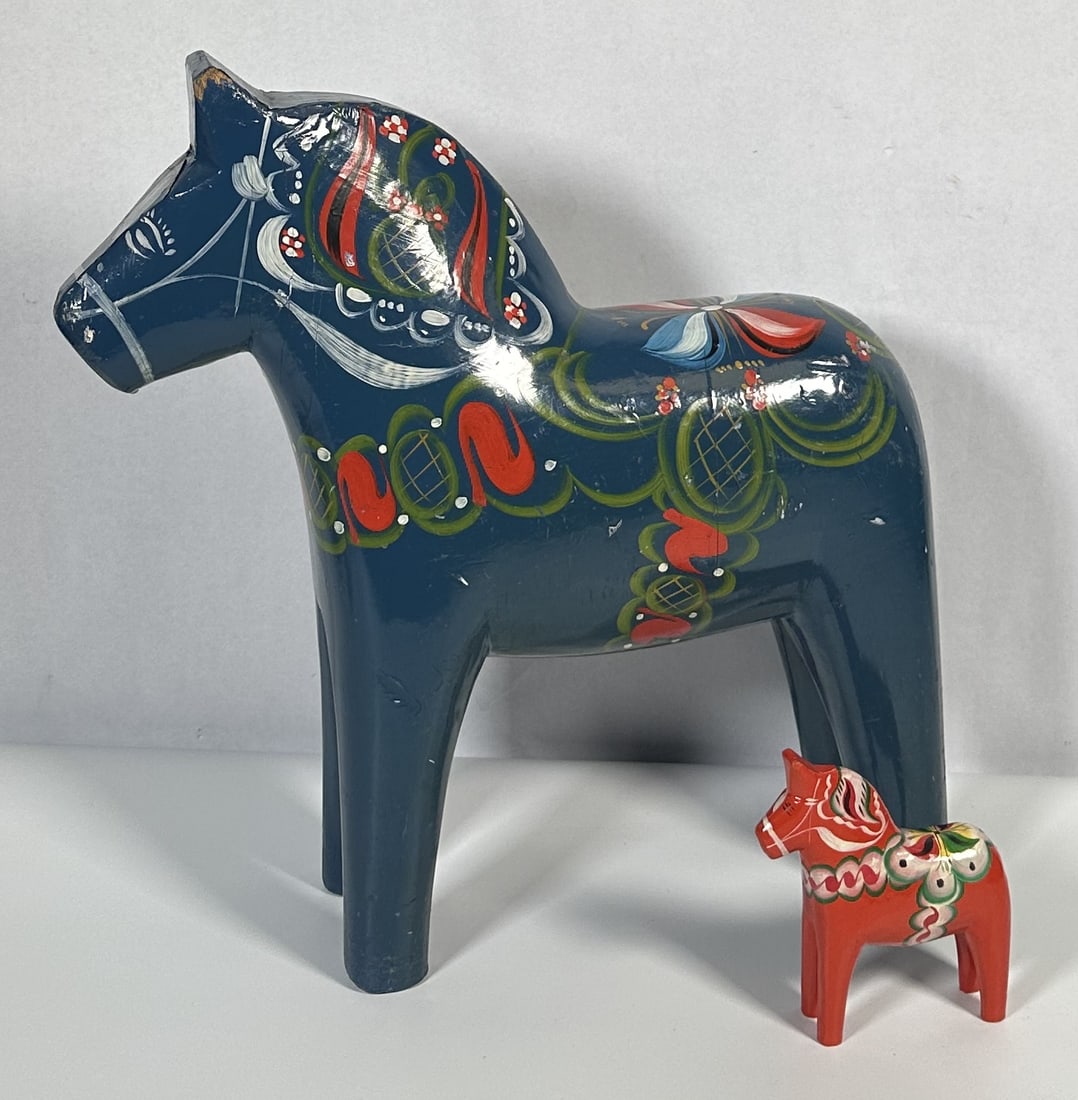 Two Nils Olsson Denmark Mid Century Painted Horse 17 Inches (1 of 9)