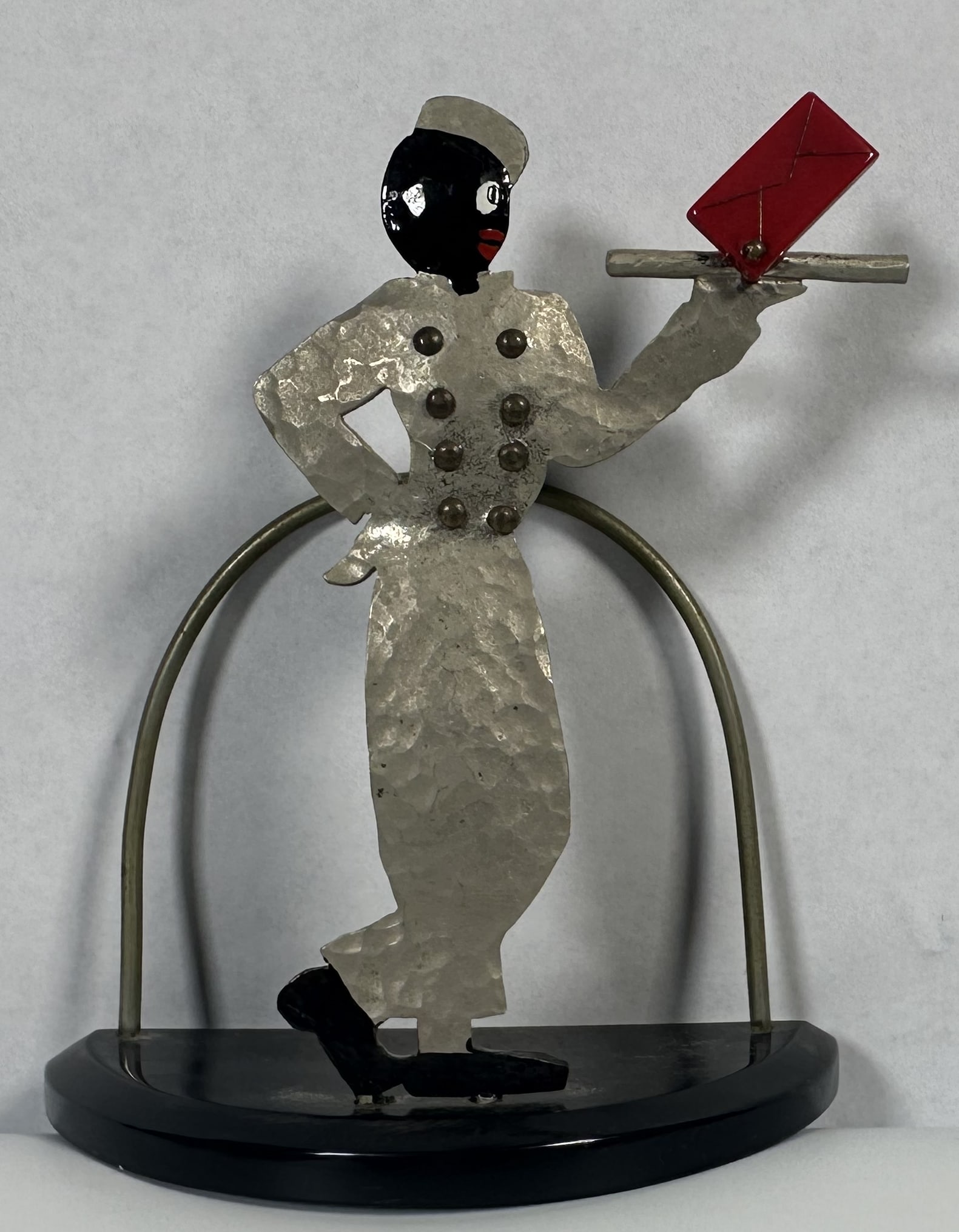 Vintage Sudre Metal Bellhop Letter Holder with Bakelite (1 of 6)