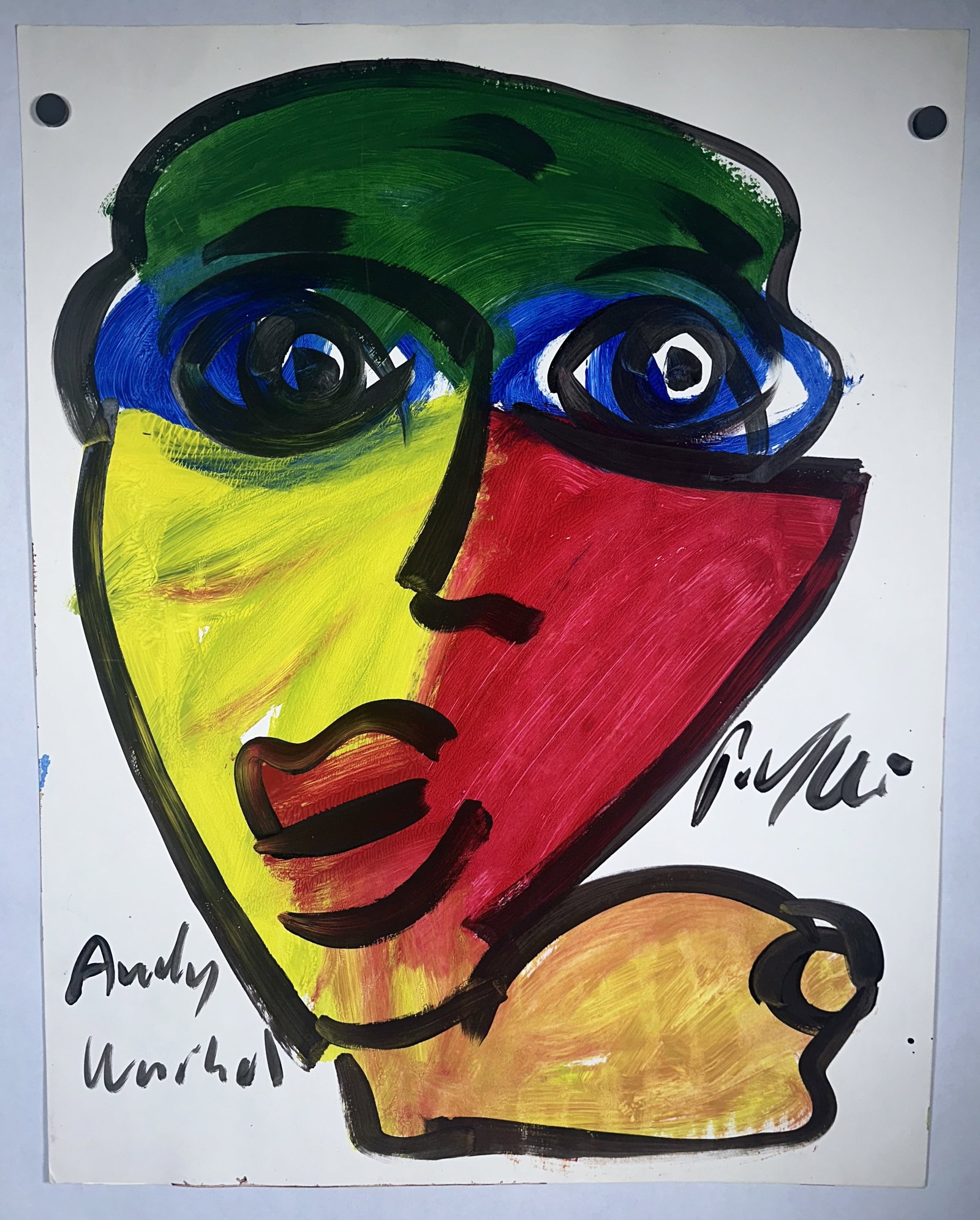 Peter Keil Painting of Andy Warhol on Paper (1 of 4)