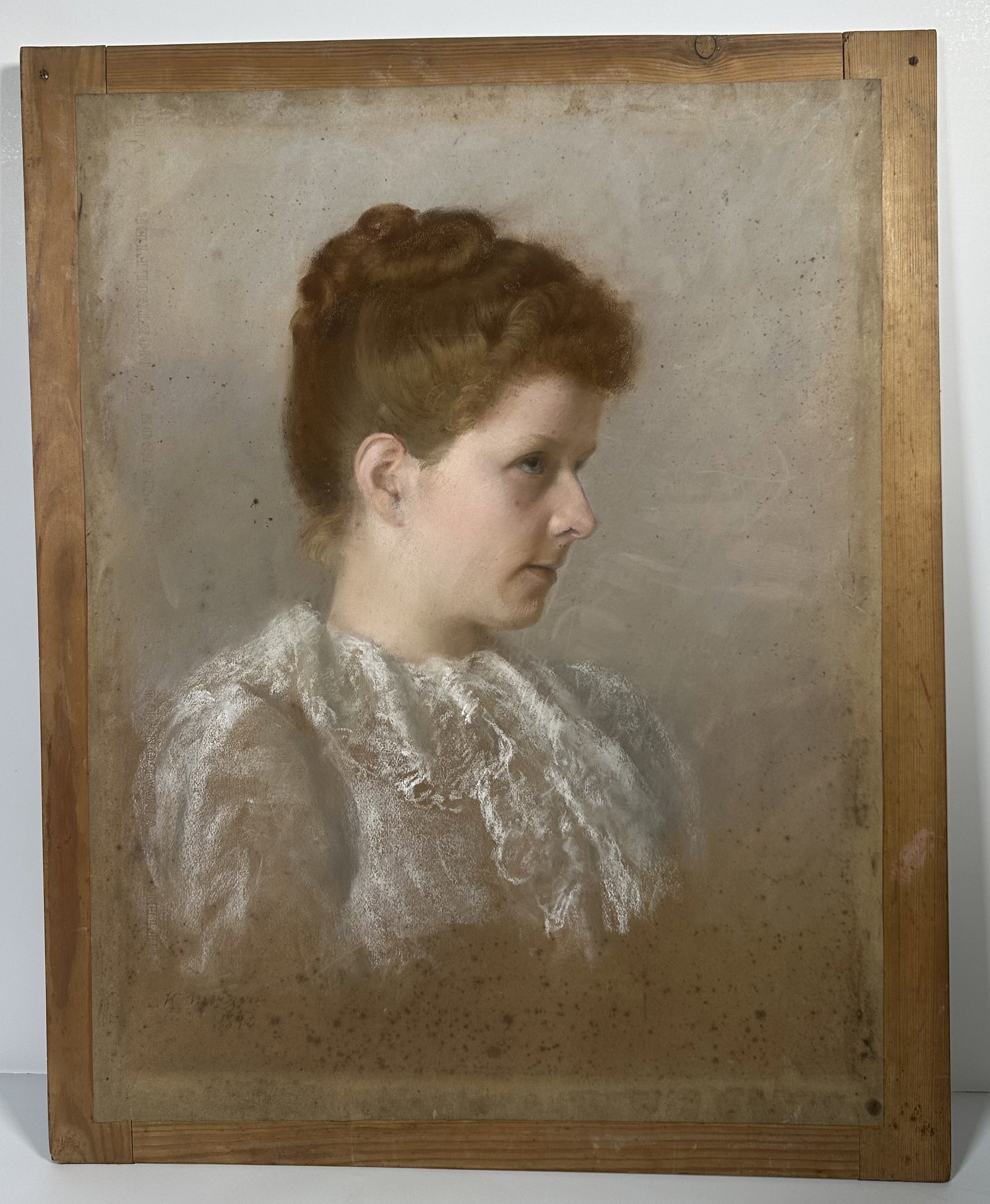 Antique Portrait in Pastels of Artist Hanna Ronnberg: Antique Portrait in Pastels of Artist Hanna Ronnberg This artwork is a portrait of the Finnish artist and writer Hanna Ronnberg (1862?1946), a prominent member of the Onningeby artists colony on the