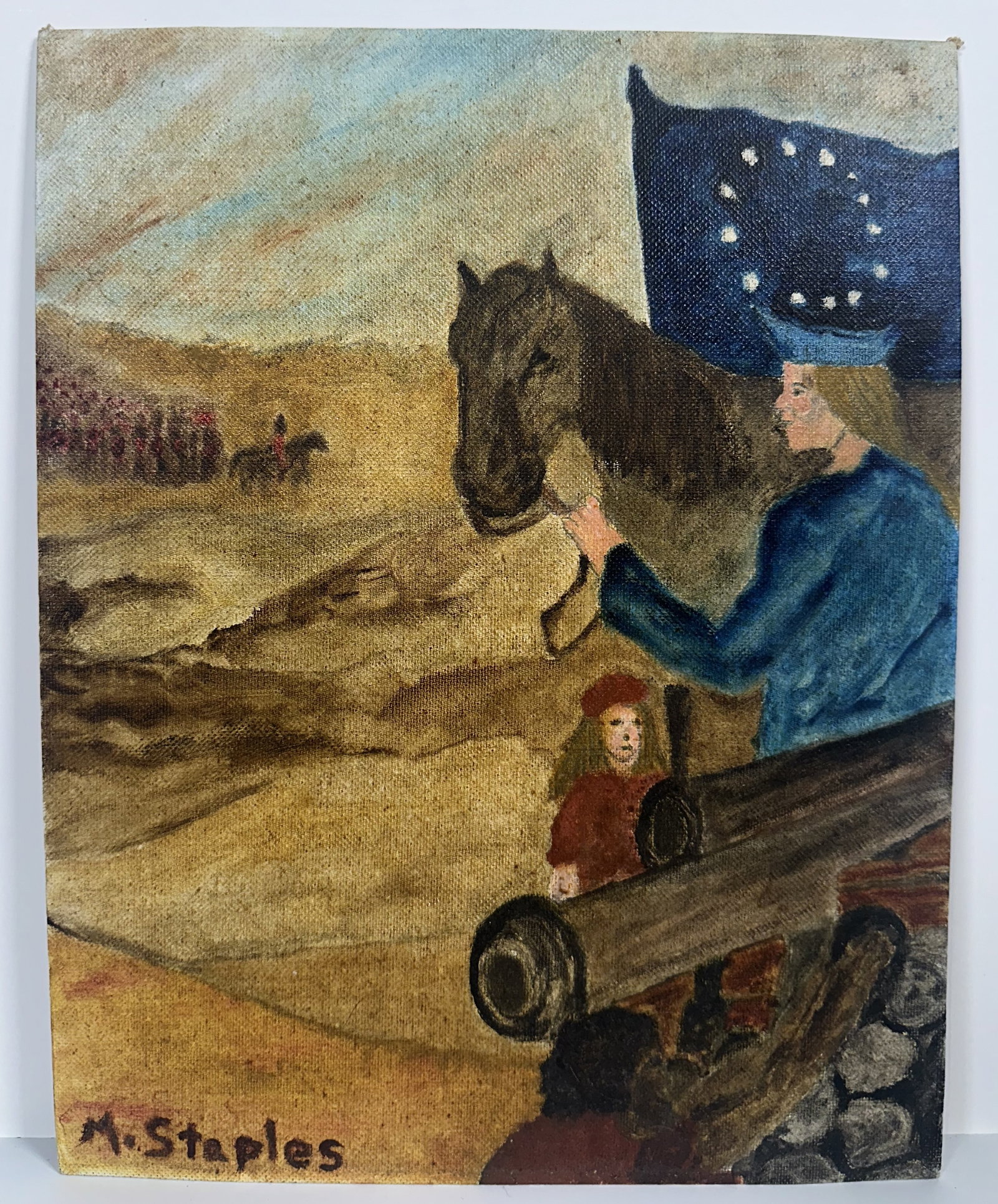 Marcus Staples Painting Revolutionary War Battle (1 of 2)