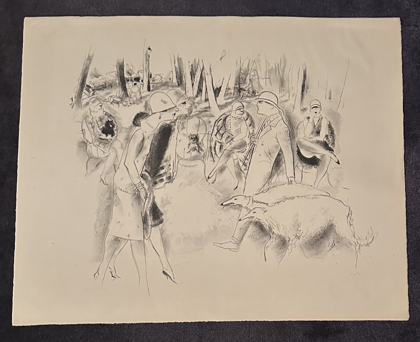 Marcel Vertes Promenade Au bois Lithograph A/P (1 of 4)