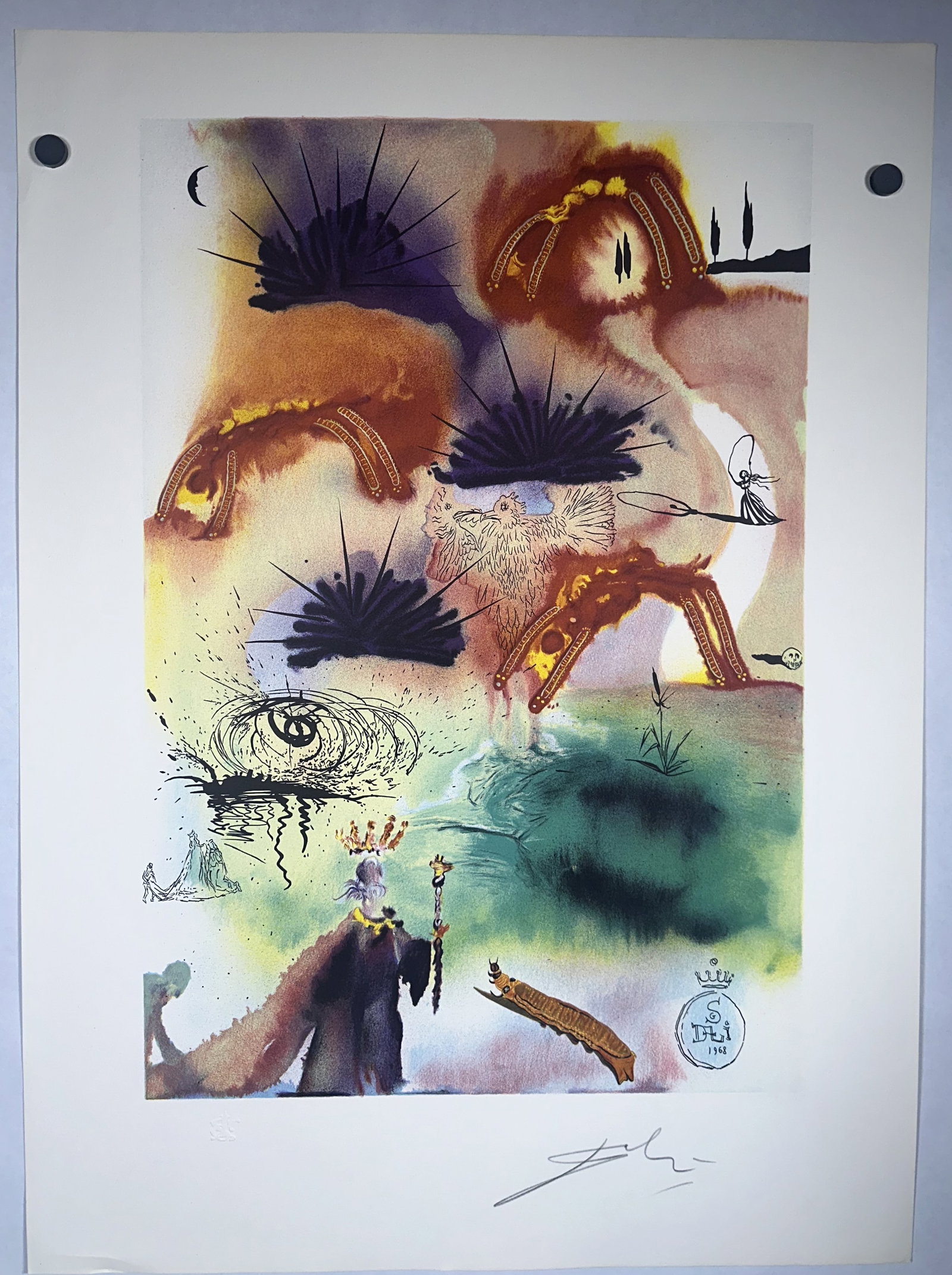 Salvador Dali Signed Alice in Wonderland Chapter 10 Illo (1 of 5)