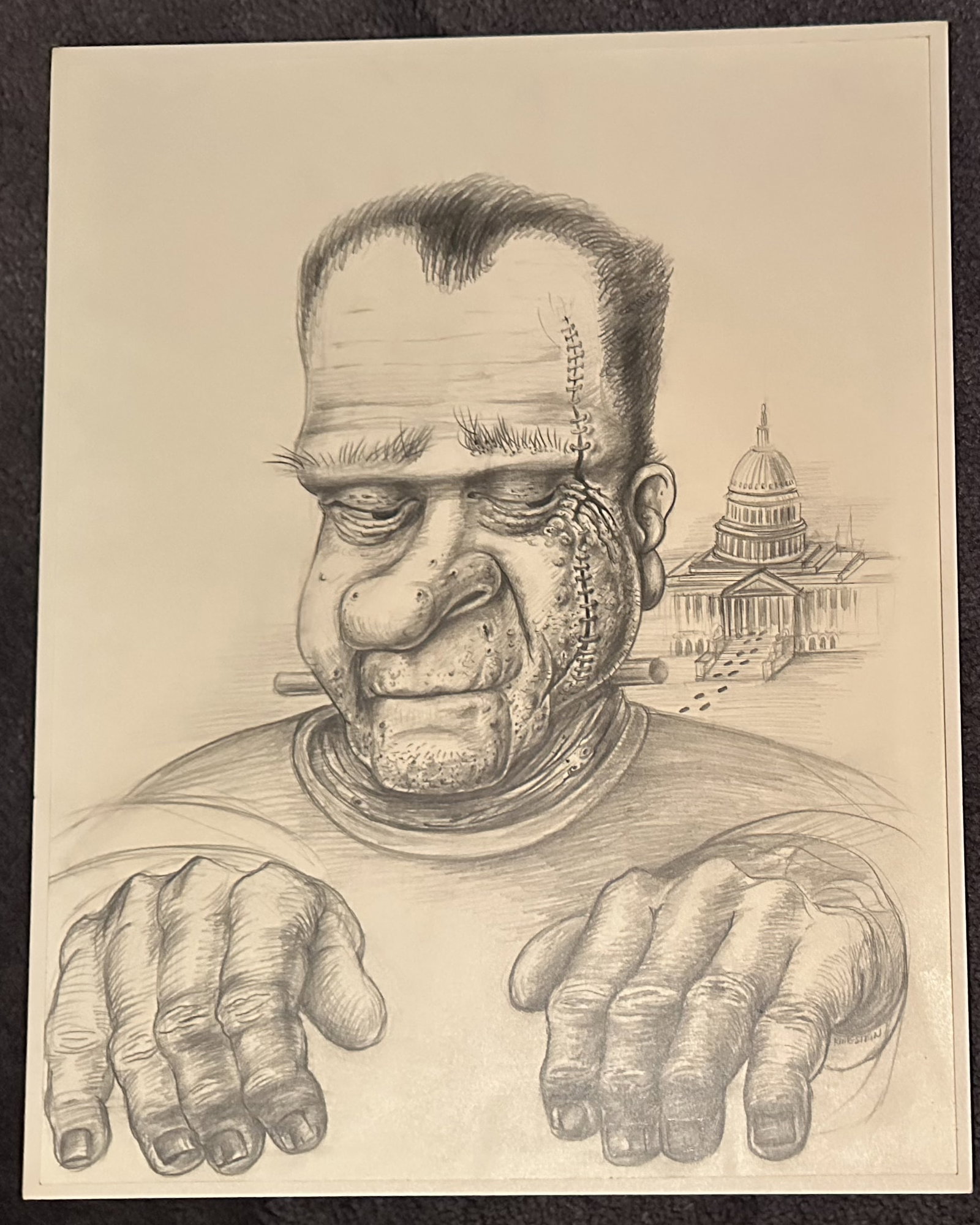 Jonah Kinigstein Depiction of Nixon as Frankenstein (1 of 1)