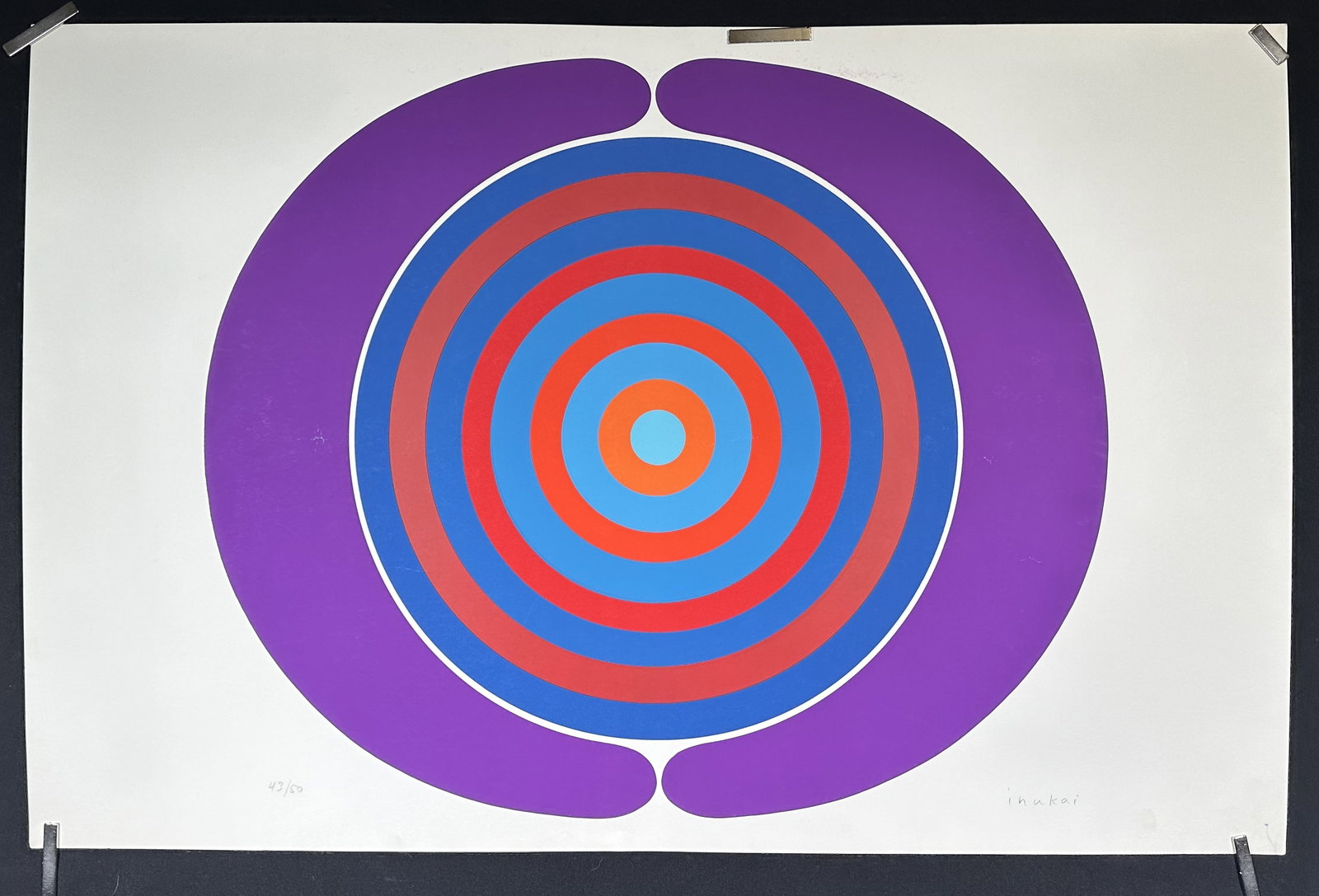 Kyohei Inukai Purple Red Blue on White Graphic Lithograph 43 of 50 (1 of 4)