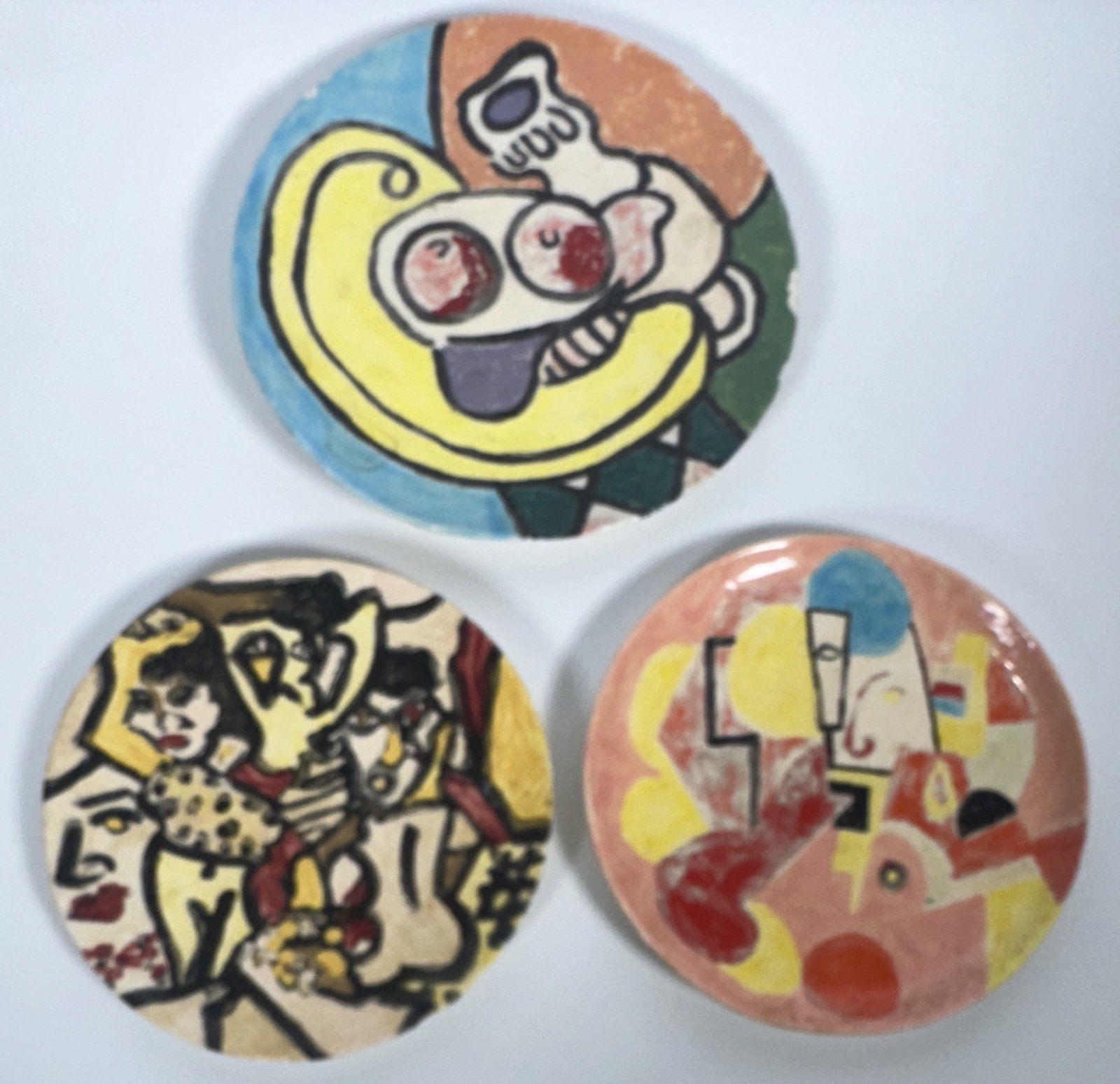 Three Painted Decorative Plates by Kevin M Shea-Bergeron (1 of 6)