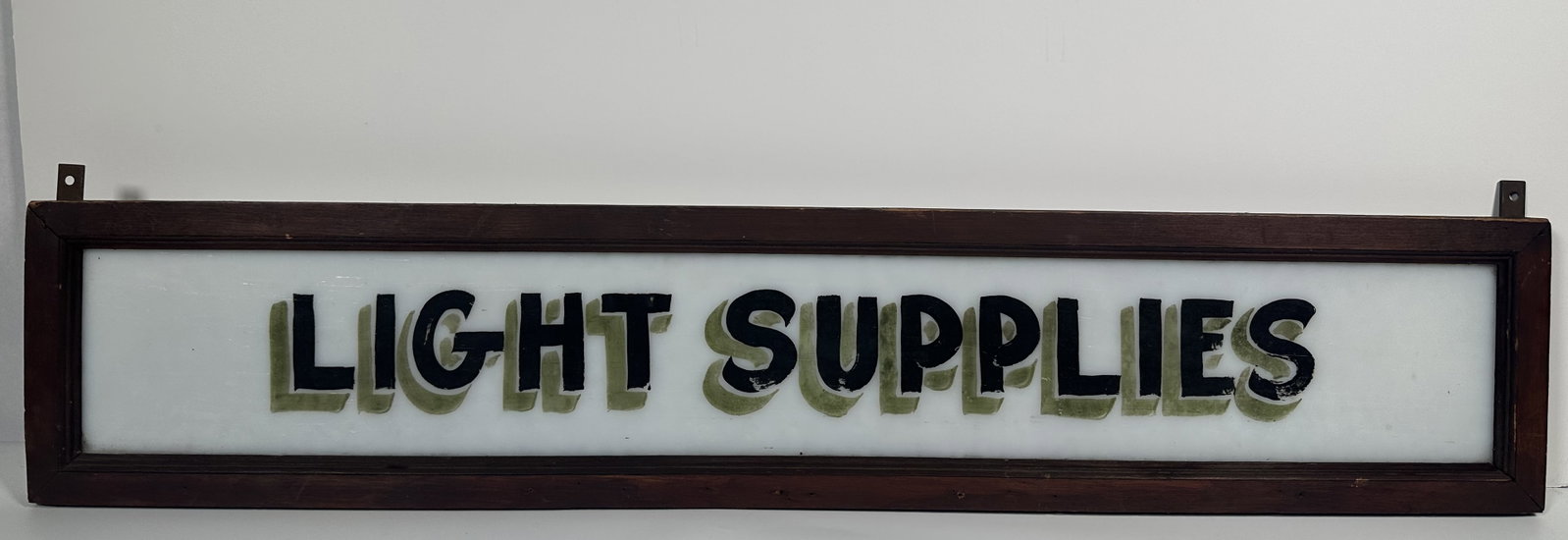 Light Supplies Sign Hand Painted over Milk Glass (1 of 5)