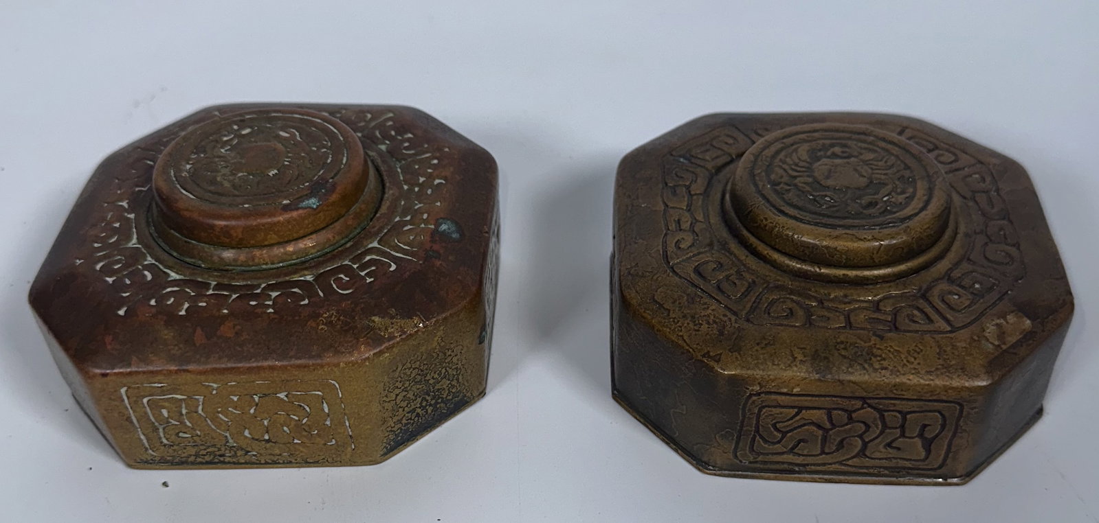 Two Tiffany Studios Zodiac Ink Wells (1 of 14)
