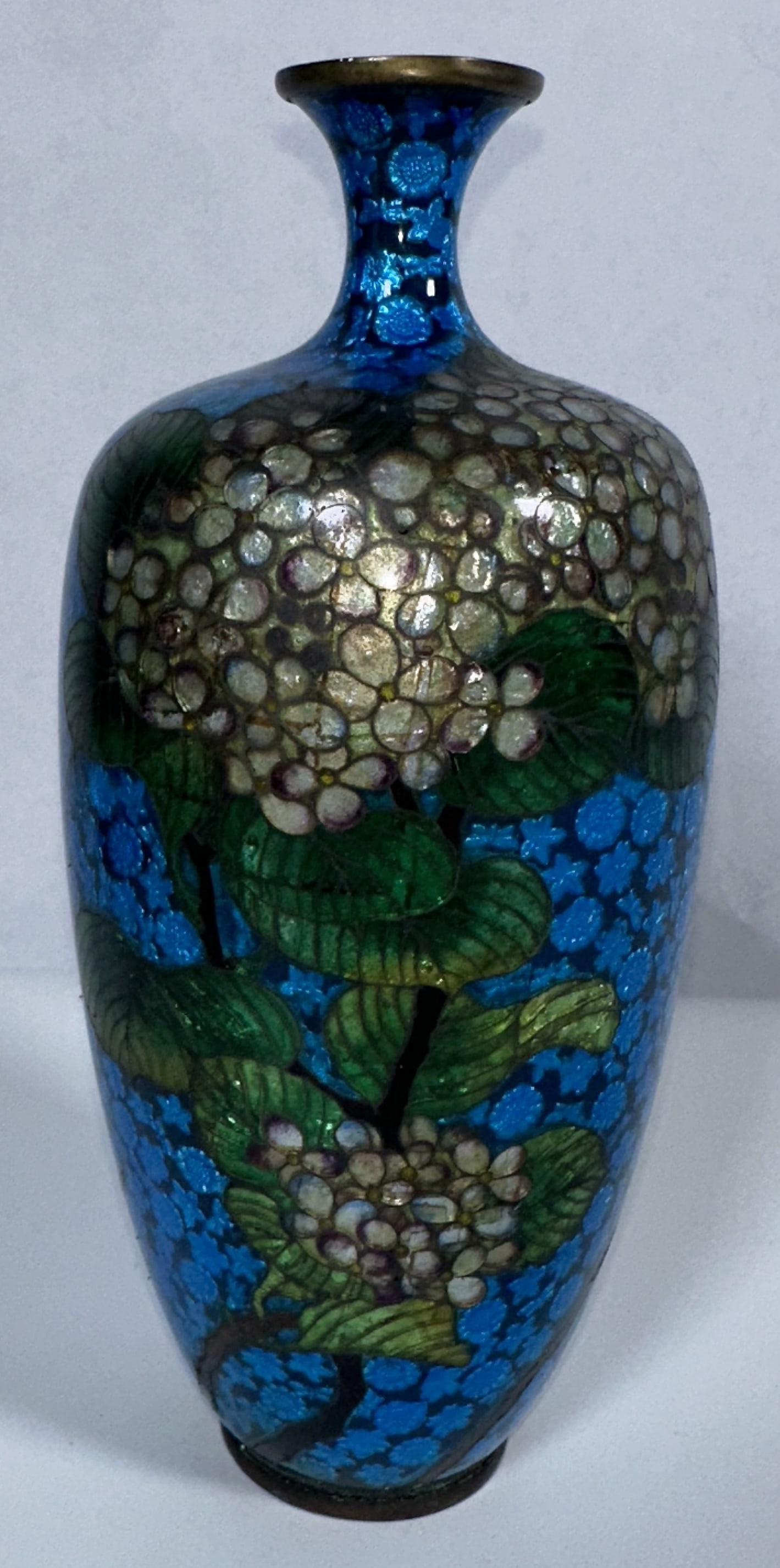 Japanese Meiji Ginbari Cloisonne Enamel Vase (1 of 7)