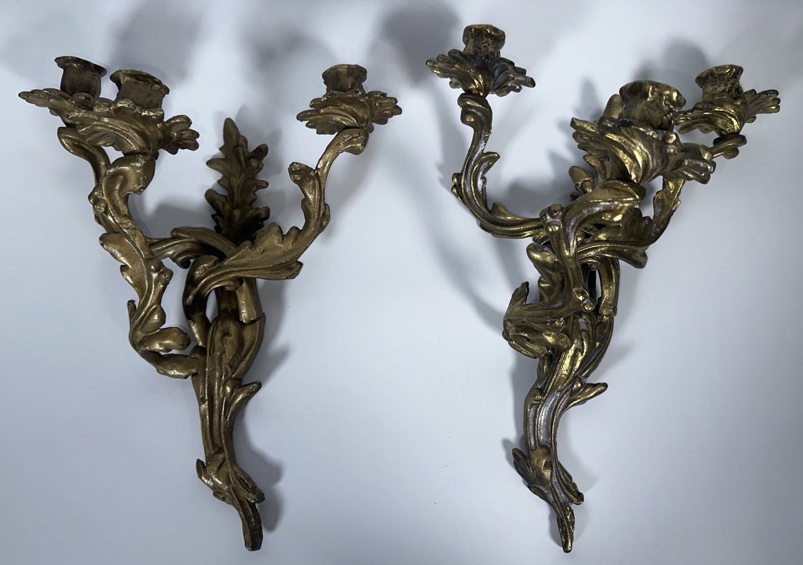 Pair of Three Arm Wall Sconces (1 of 6)