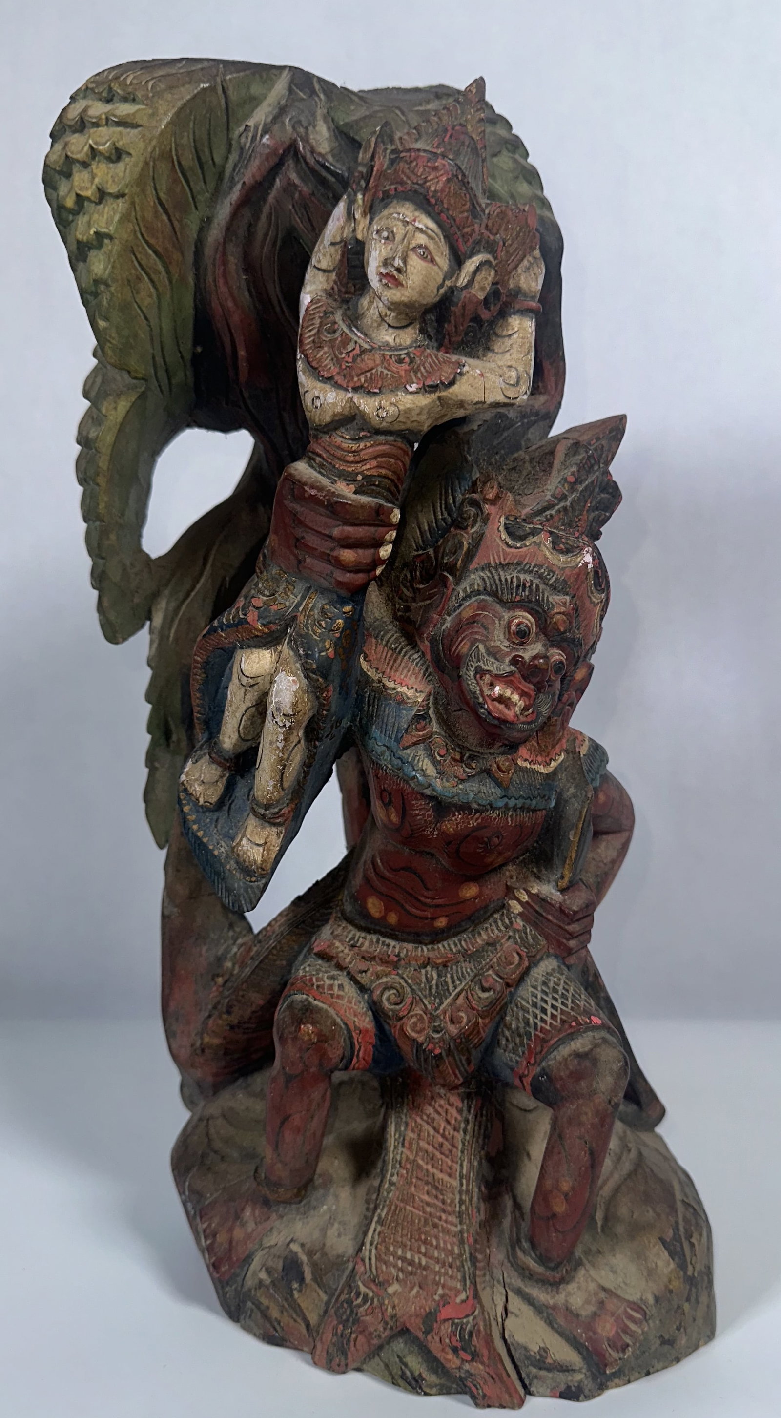 Bali Wood Carved Vishnu Riding Garuda Sculpture (1 of 5)