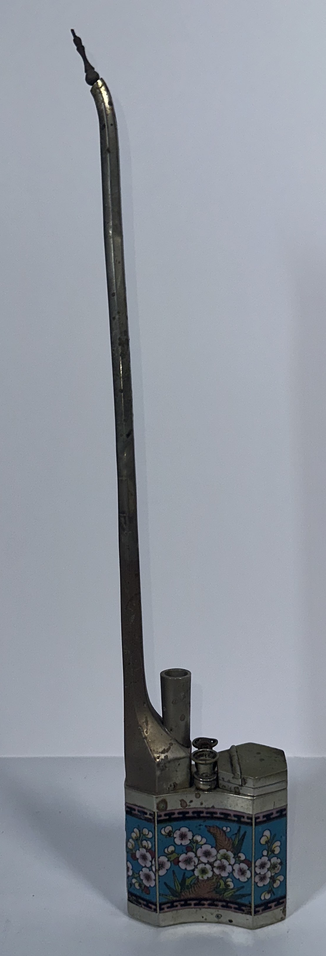 Chinese Paktong and Cloisonne Enamel Water Pipe (1 of 5)