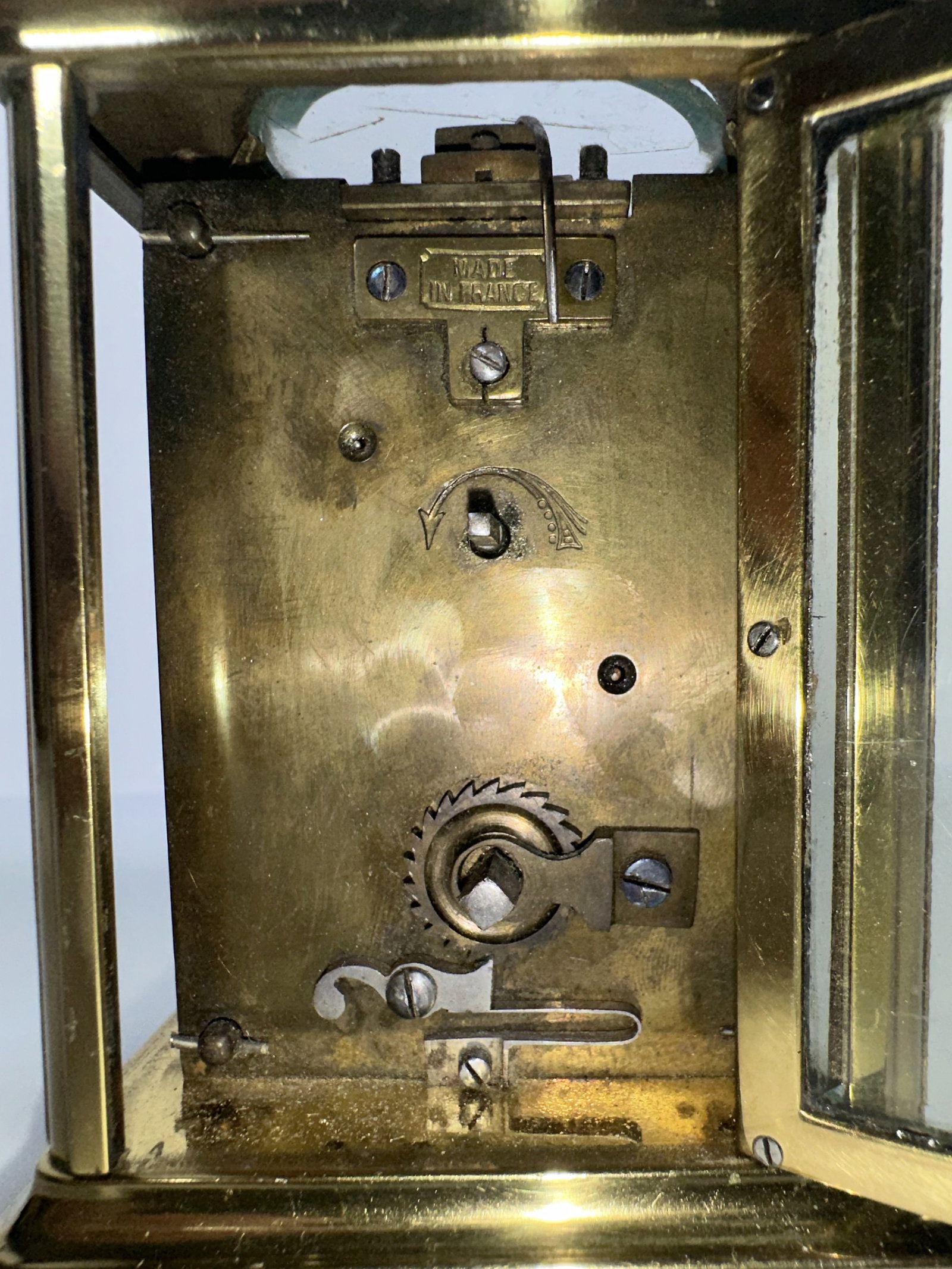 Small Carriage Clock Missing one Side Panel - 5