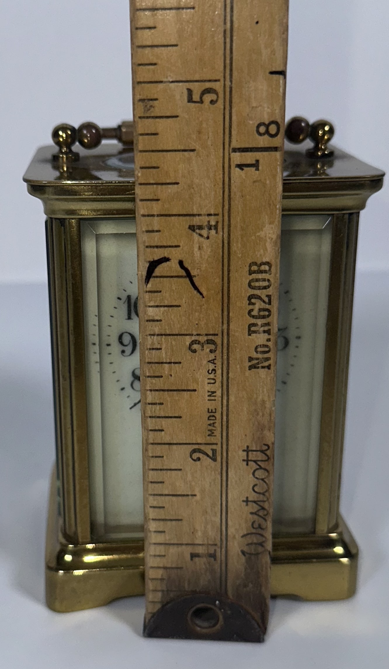 Small Carriage Clock Missing one Side Panel - 8