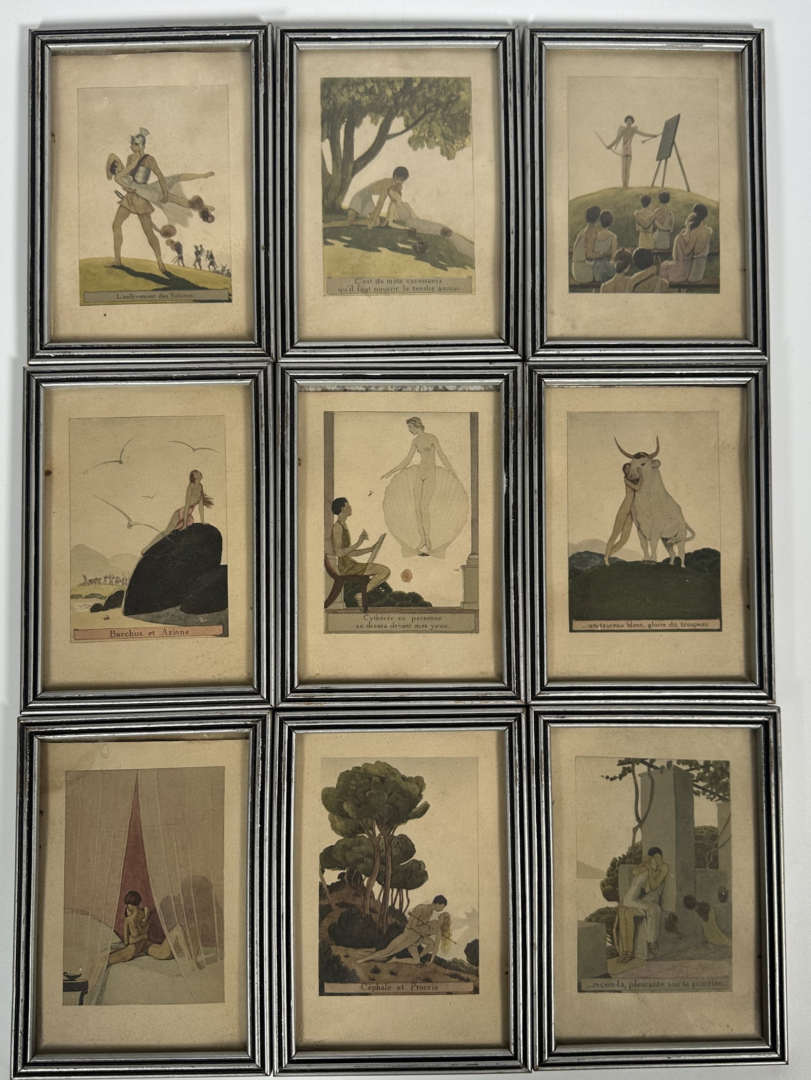 Set of 9 French Romantic Prints in Vintage Frames (1 of 11)