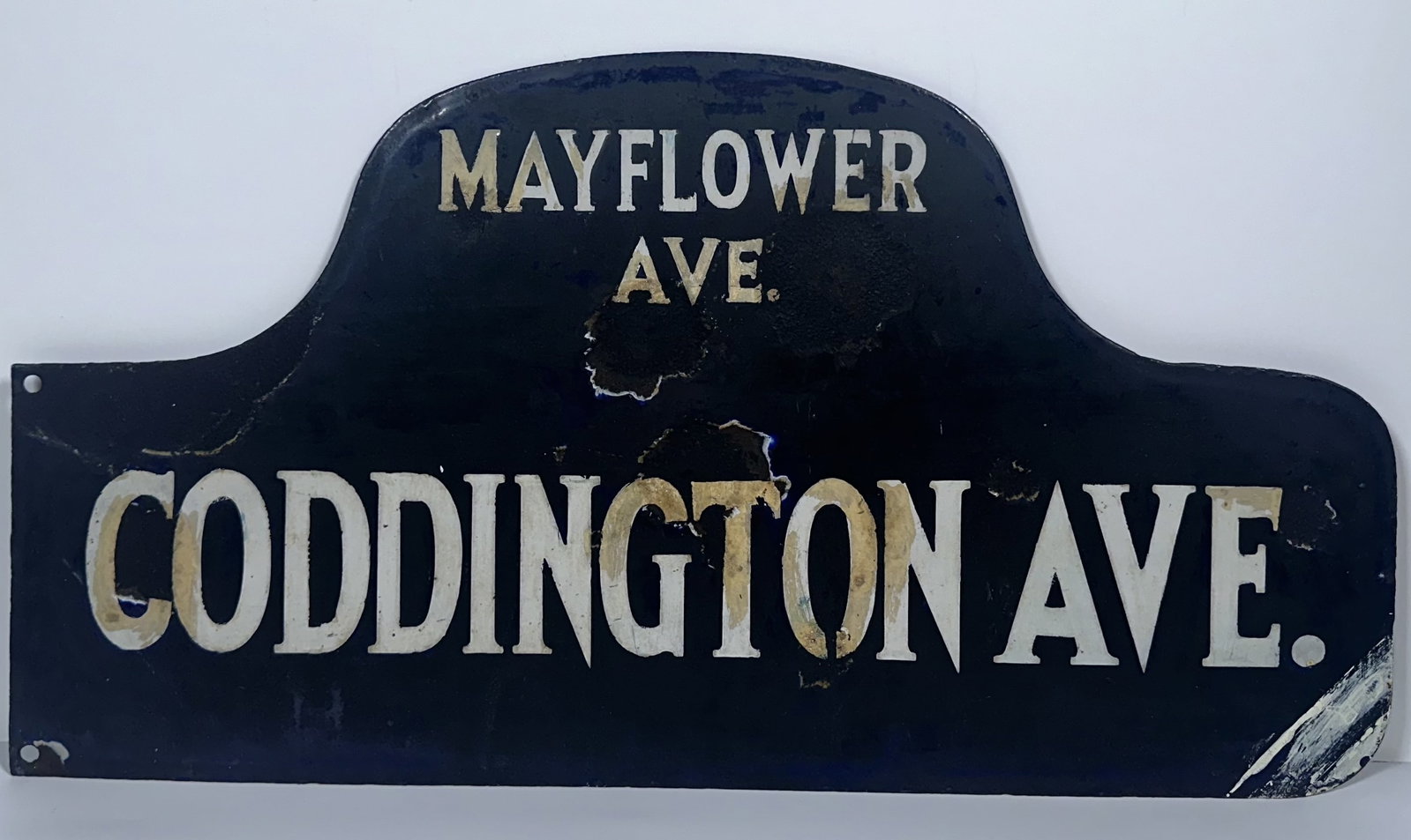 Vintage NYC Bronx Street Sign: Vintage NYC Bronx Street Sign This is an original vintage porcelain humpback street sign from New York City (circa early-to-mid 20th century) featuring cobalt blue enamel over heavy cast iron with
