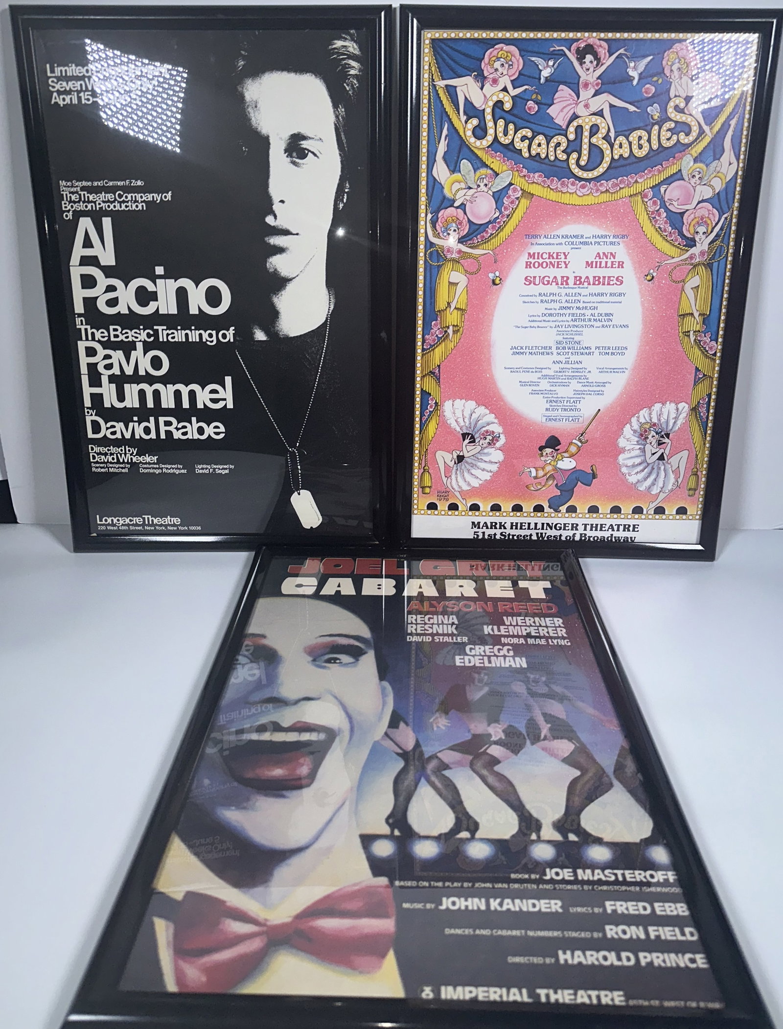 Three Framed NYC Theatre Posters - Pacino, Cabaret, Sugar Babies (1 of 4)