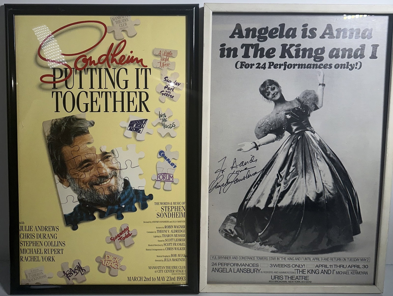 Two Framed Broadway Theatre Posters - Signed Angela Lansbury, The King and I (1 of 4)