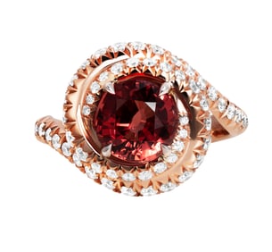 Ring in 14K Rose Gold with 2.10ct Peach Spinel