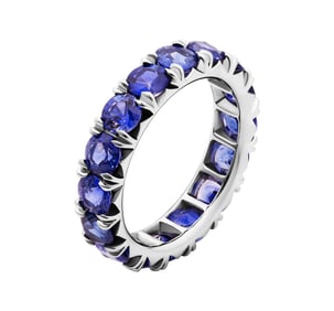 Eternity Band in Platinum with Blue Sapphires