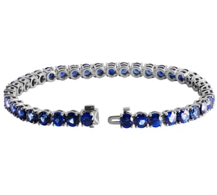Tennis Bracelet with Blue Sapphires