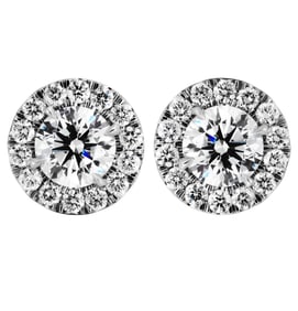 GIA Certified Halo Stud Earrings