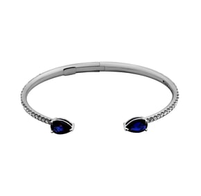 Open Cuff Bracelet with Diamonds & Sapphires