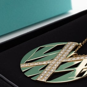 Tiffany & Co. 18K Yellow Gold Atlas Large Necklace with Diamonds