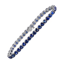 Tennis Bracelet with Blue Sapphires